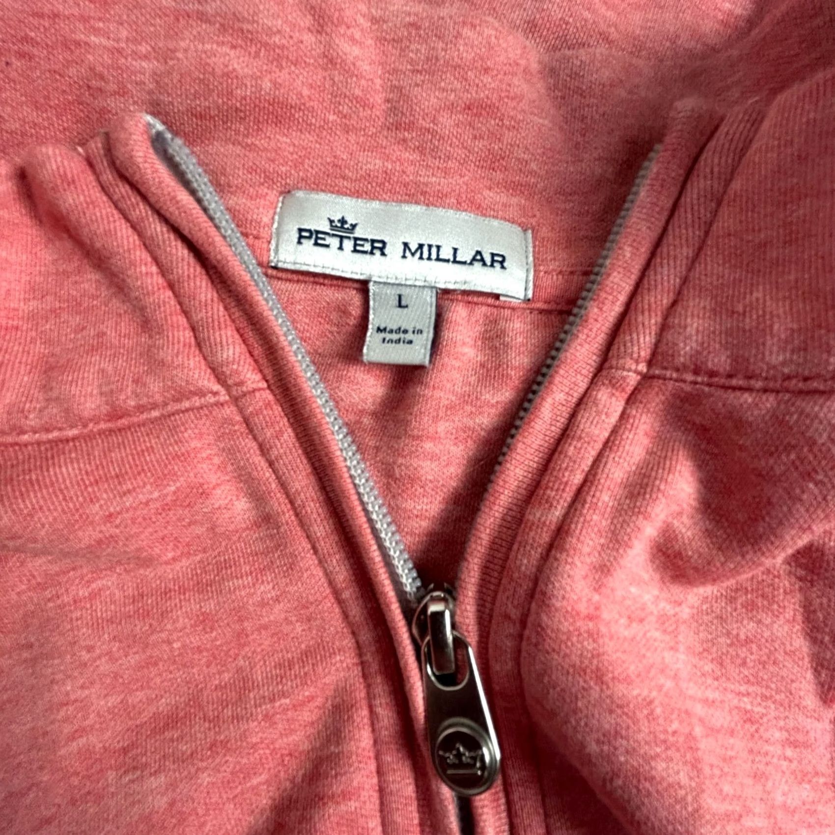 Peter Millar Peter Millar Mens Pink Pullover 1/4 Zip Knit Sweater Large Cotton Modal Long Sleeve Mock Neck Casual Golf Winter Fall Spring Mens Size US L / EU 52-54 / 3 - 3 Thumbnail