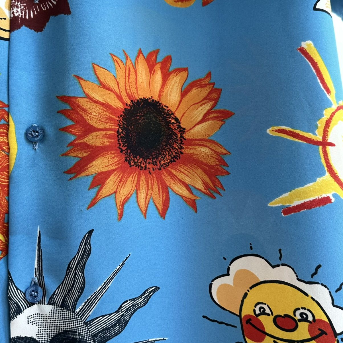 Moschino Rare Vintage 90s Moschino Jeans Sun Print Short Sleeve Shirt Size US M / EU 48-50 / 2 - 11 Thumbnail