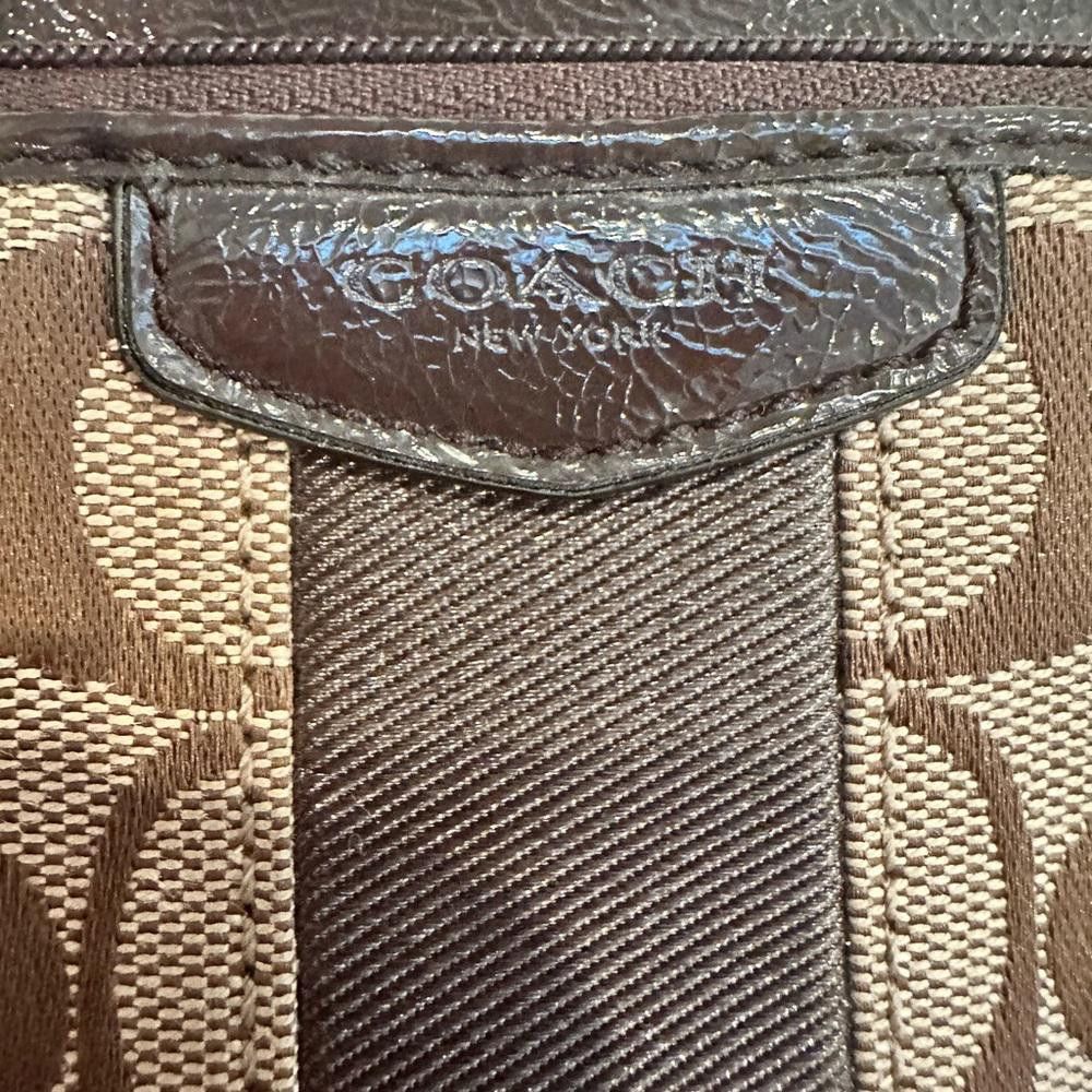 Coach Coach Signature Khaki Mahogany Canvas Double Zip Wristlet Size ONE SIZE - 3 Thumbnail