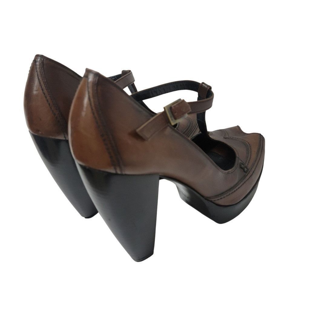 Fendi FENDI Authentic Women Open Toe Block Heel Shoes Brown EU 38 Size US 7 / IT 37 - 9 Thumbnail