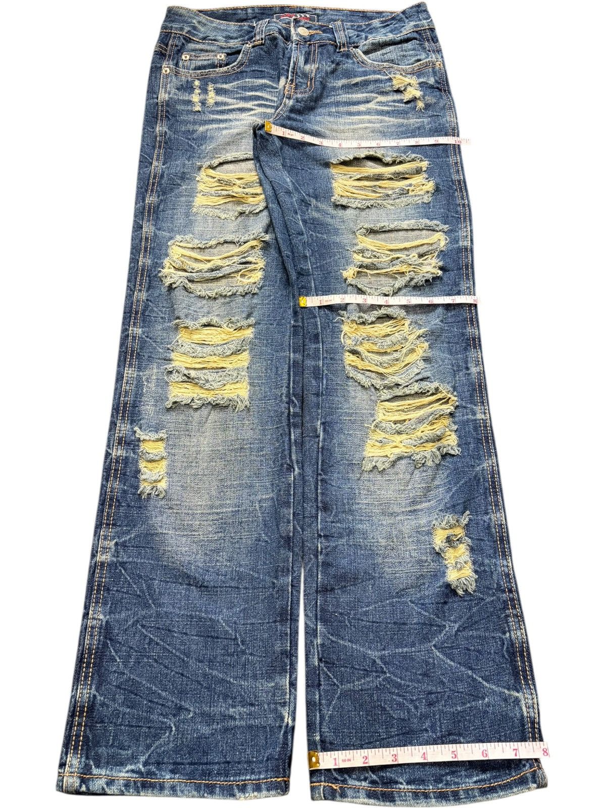 Edwin Vintage Japanese Brand Rusty Wash Distress Loose Jeans Size 30" / US 8 / IT 44 - 8 Thumbnail