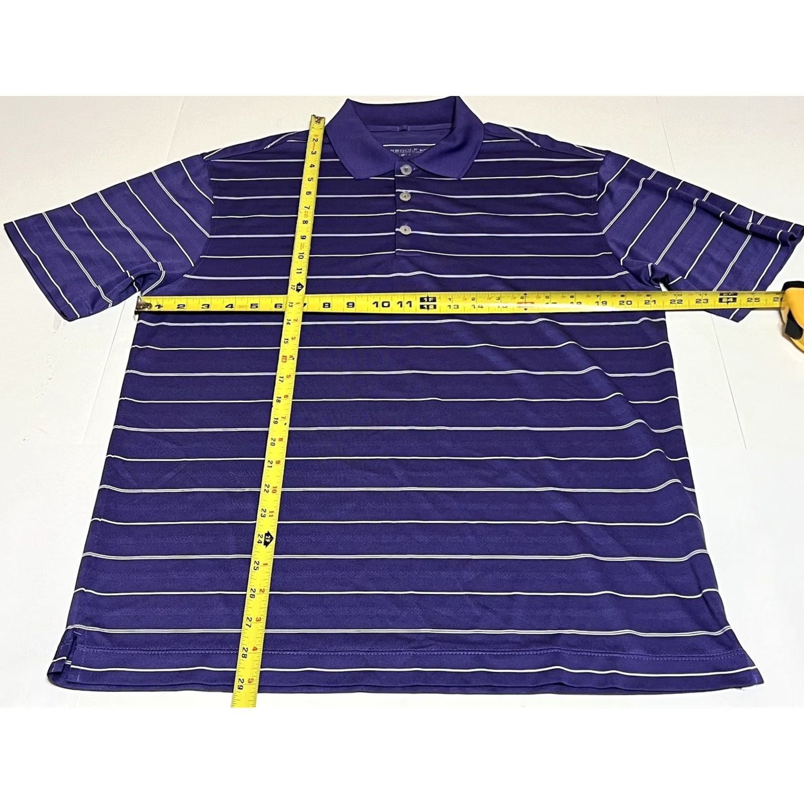 Nike Nike Golf Shirt Polo Men M Purple Striped Swoosh Dri-Fit Nike Golf Performance Short Sleeve Regular Fit Adult Medium Purple Golf apparel Size US M / EU 48-50 / 2 - 3 Thumbnail