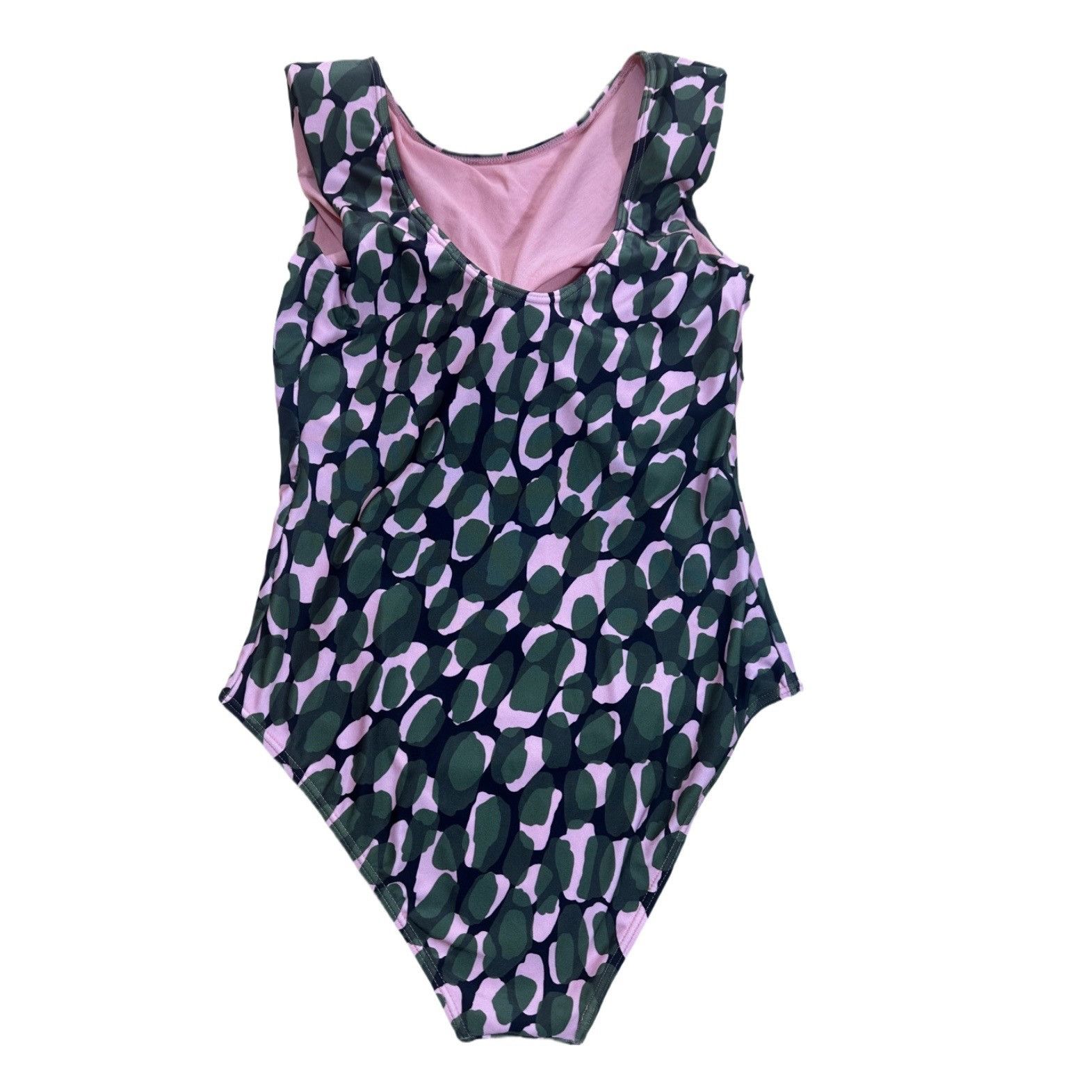 C&A One Piece Swimsuit Dark Green Forest and Pink Size Medium Size M / US 6-8 / IT 42-44 - 3 Thumbnail