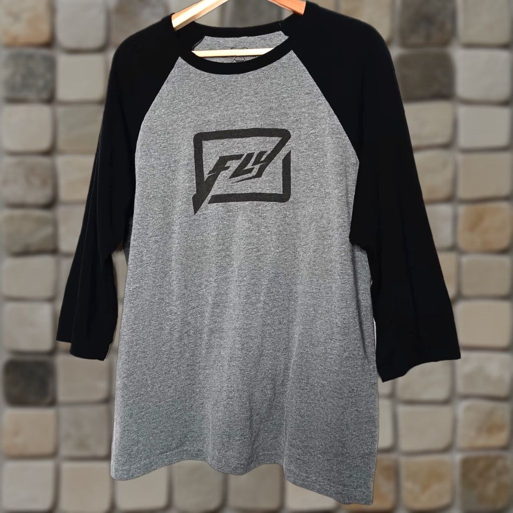 Vintage VINTAGE Fly Racing Men's T-Shirt Large Raglan Motocross Motorcycle Biker Gear 3/4 Sleeve Gray Black Size US L / EU 52-54 / 3 - 1 Thumbnail