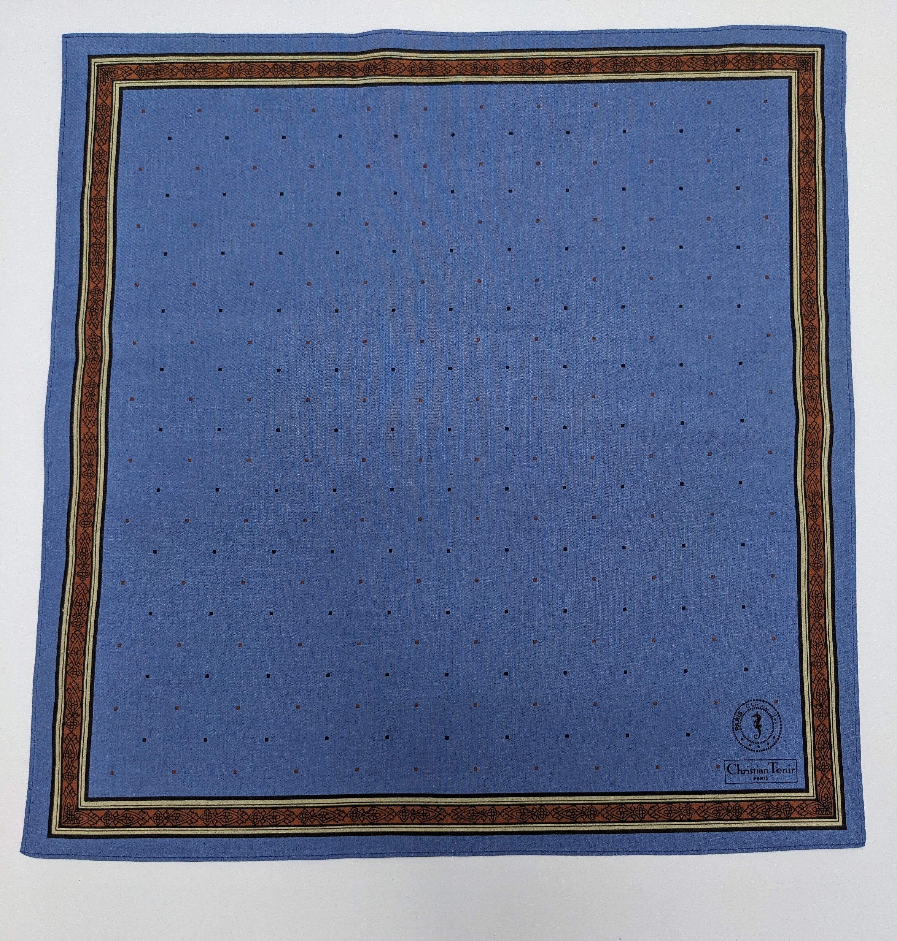 Other Christian Tenir Paris Vintage Blue Monogram Handkerchief Size ONE SIZE - 3 Thumbnail