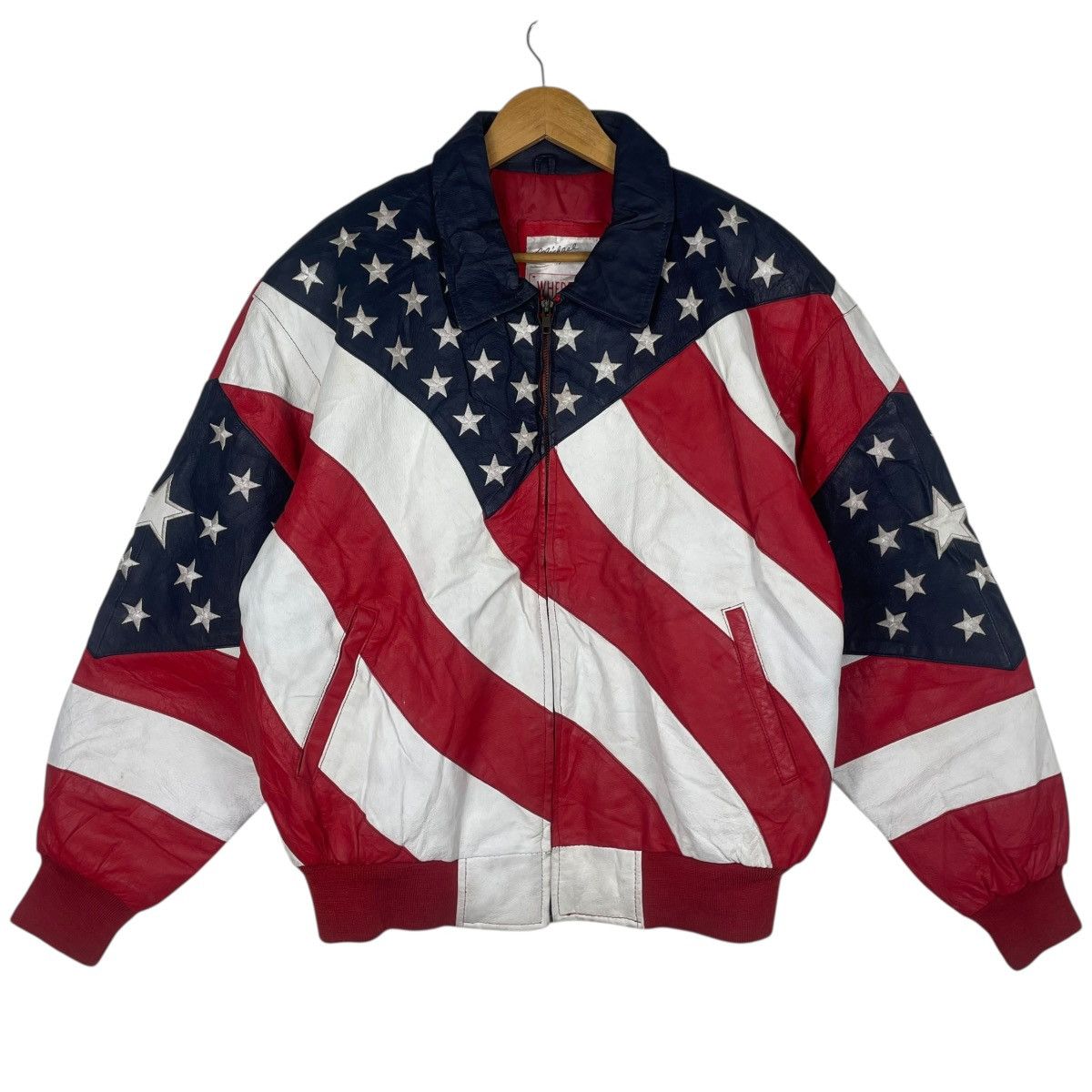 Michael Hoban 💥 MICHEAL HOBEN AMERICAN FLAG BOMBER JACKET Size US L / EU 52-54 / 3 - 1 Thumbnail