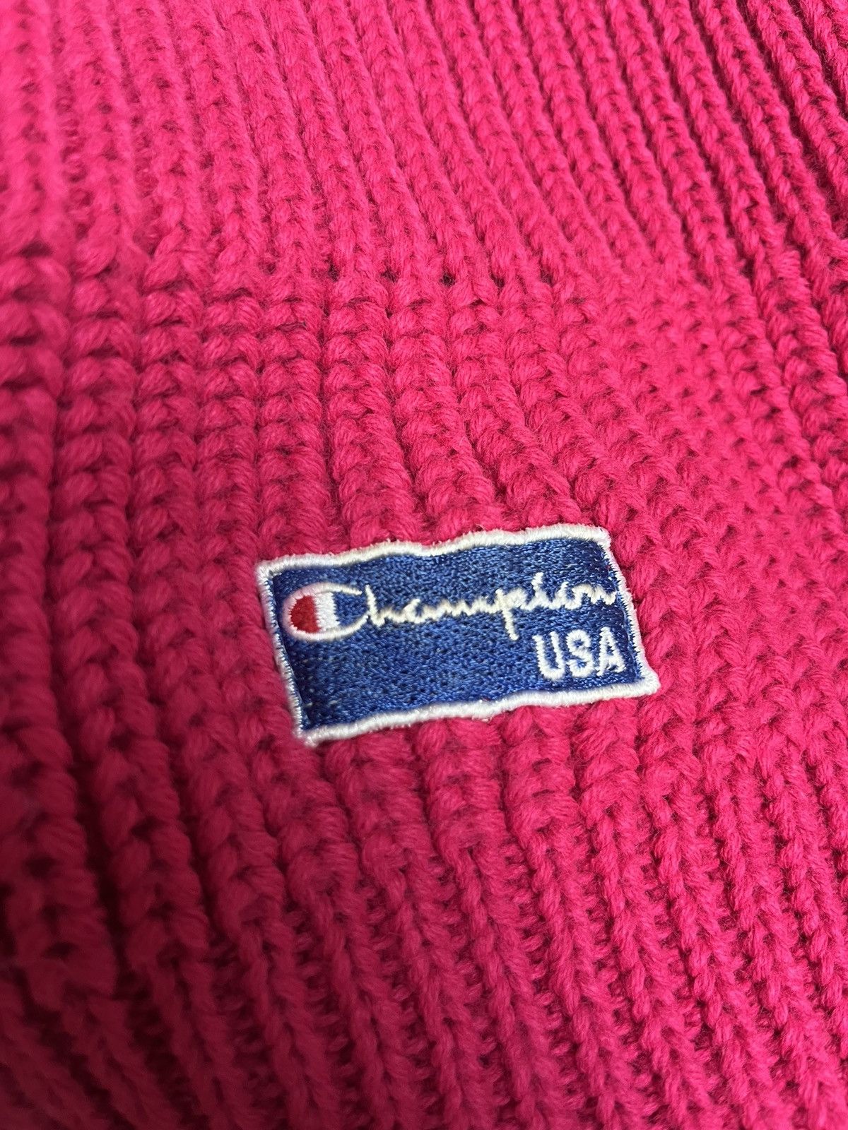 Champion × Vintage Vintage Champion USA Wool Cuffed Ribbed Stretch Knitted Hat Size ONE SIZE - 11 Thumbnail