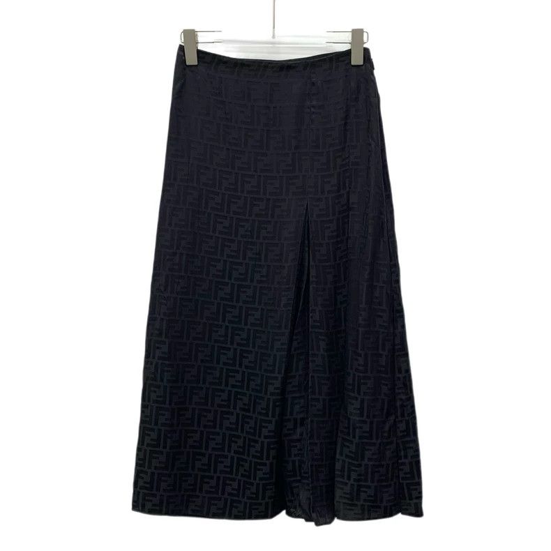 Fendi FENDI Black logo jacquard full-print mulberry silk casual Size 42" / US 20 - 1 Thumbnail