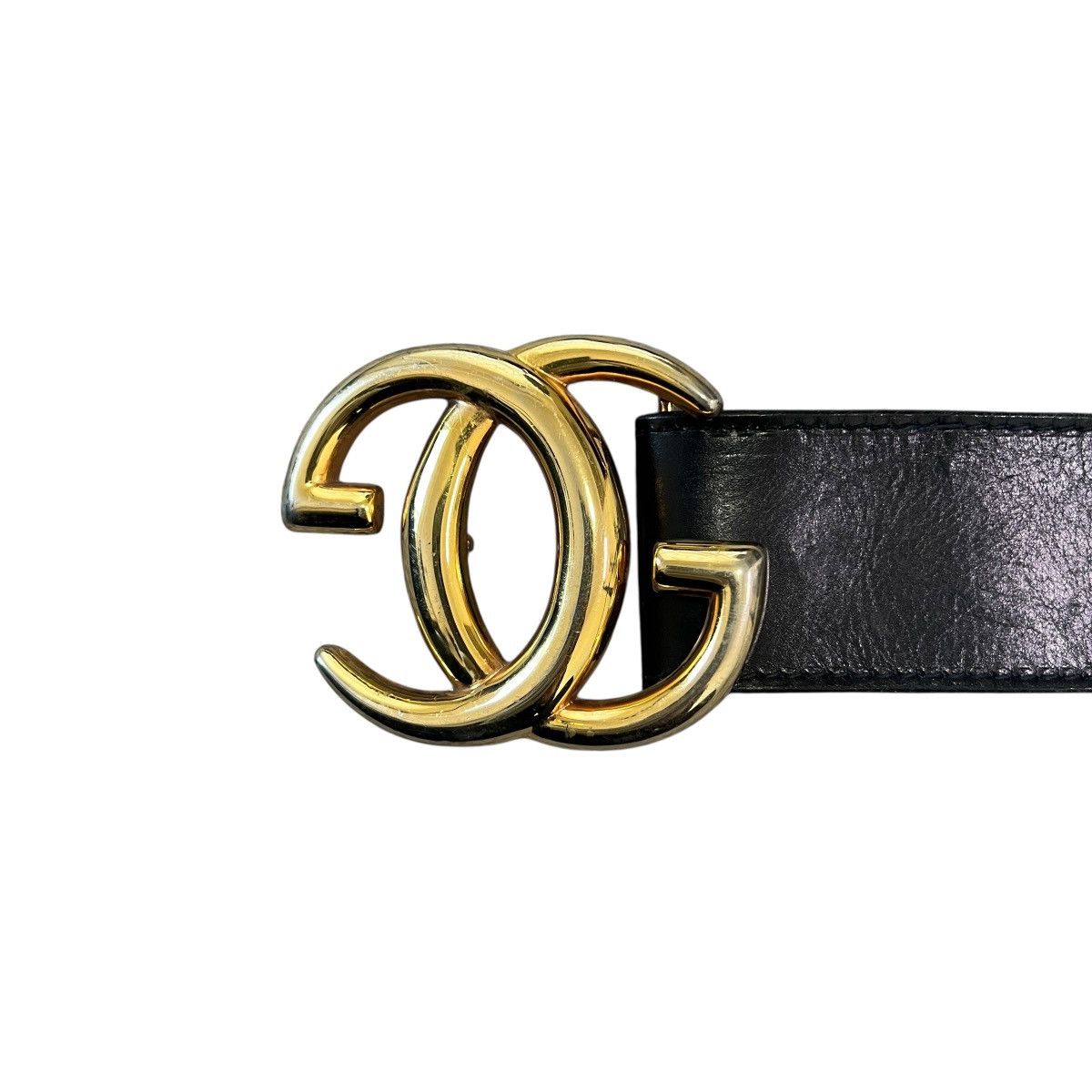 Gucci GUCCI Vintage Interlocking G Logo Black Leather Belt Size ONE SIZE - 2 Thumbnail