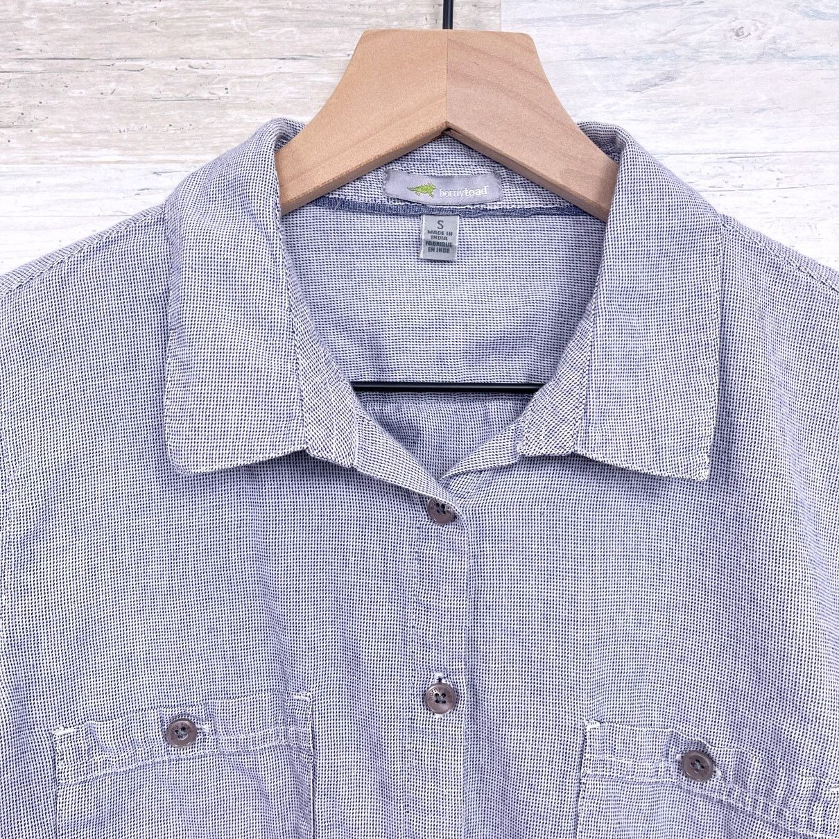 Other Horny Toad & Co Dobby Cinch Shirt Blue Organic Womens S Size S / US 4 / IT 40 - 2 Thumbnail