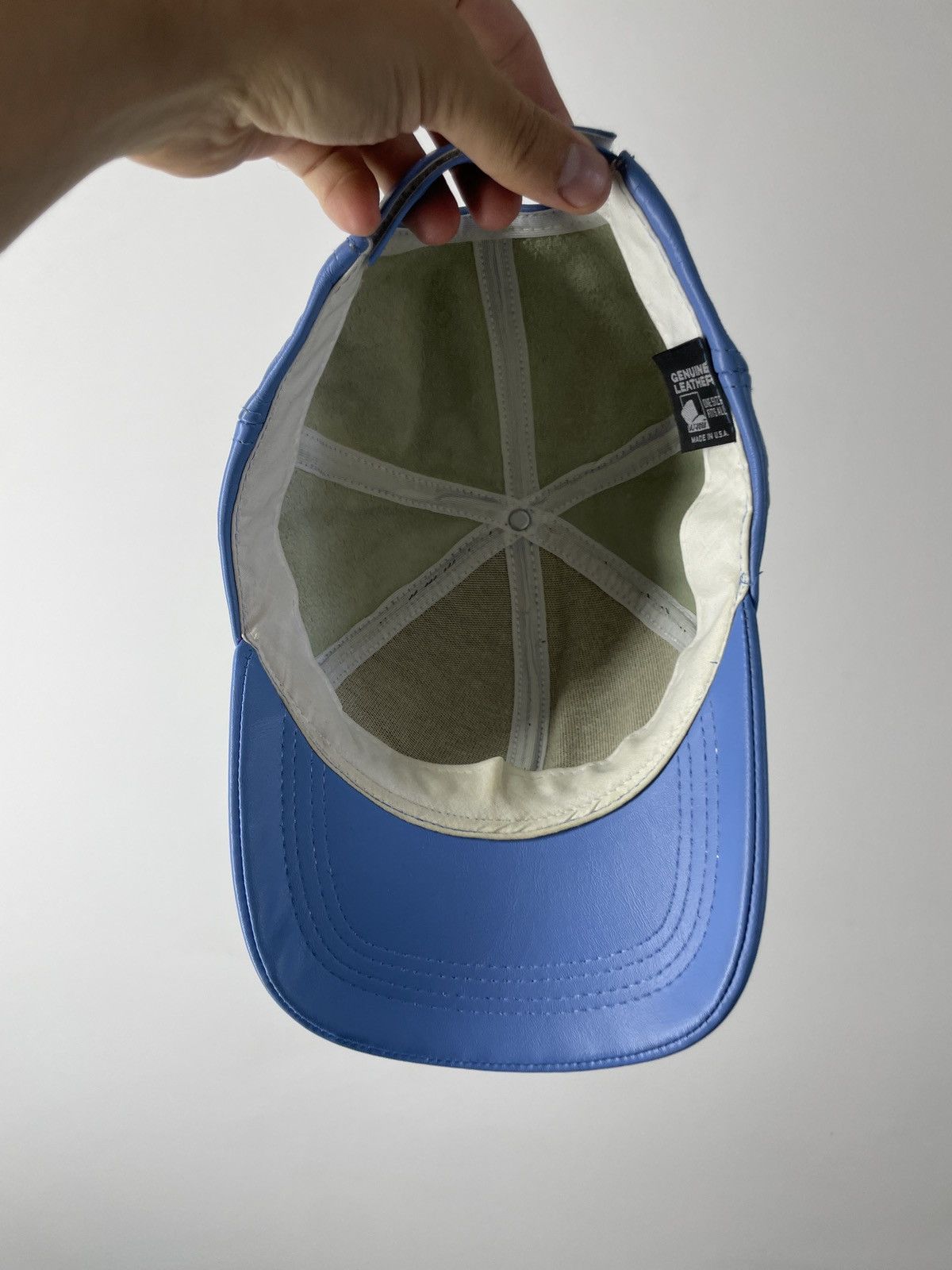 Genuine Leather Genuine Leather Vintage leather cap blue Size ONE SIZE - 10 Thumbnail