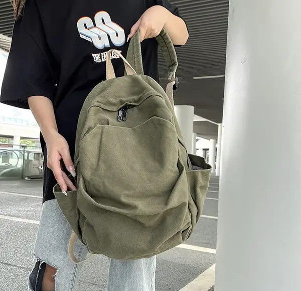 VIBE Fashion Canvas backpack aesthetic Size ONE SIZE - 5 Thumbnail