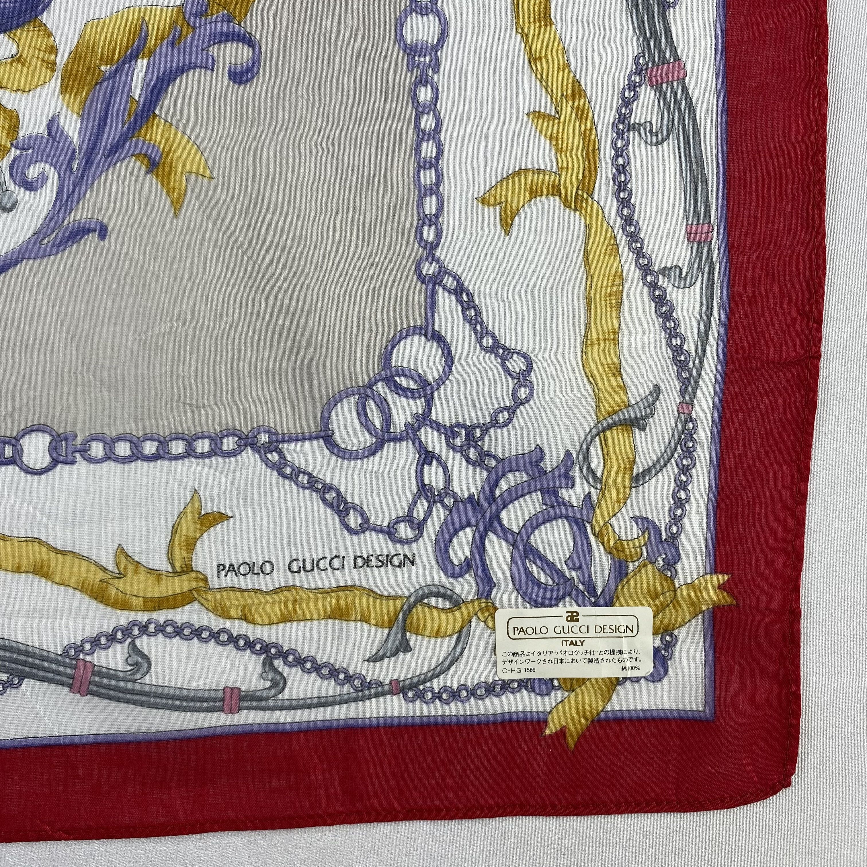 Paolo Gucci × Vintage NWT Paolo Gucci Handkerchief / Neckerchief / Bandana-P1162 Size ONE SIZE - 3 Thumbnail