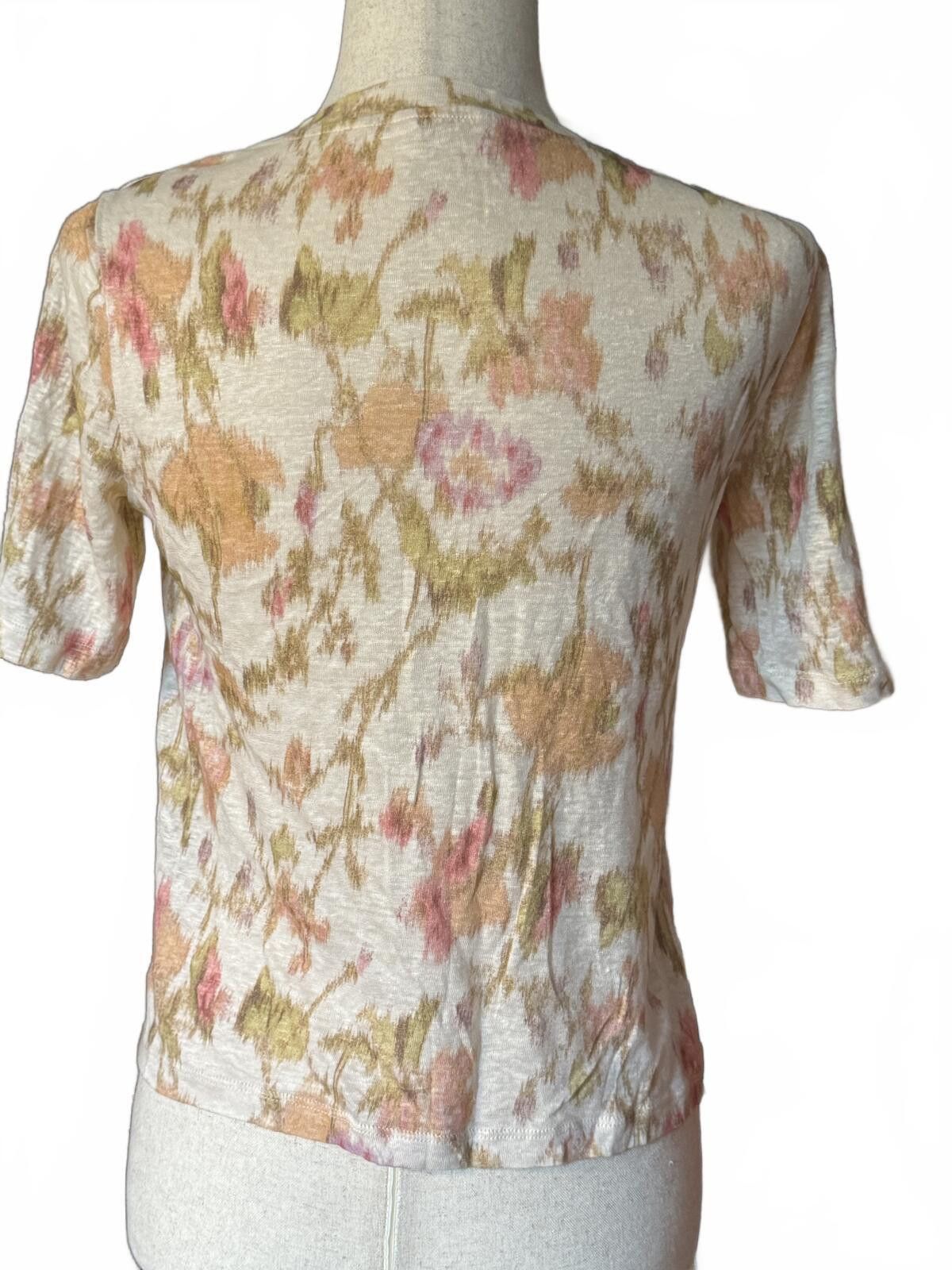 Other Rebecca Taylor Floral Patterned Lightweight Short Sleeve Top Size XS / US 0-2 / IT 36-38 - 2 Thumbnail