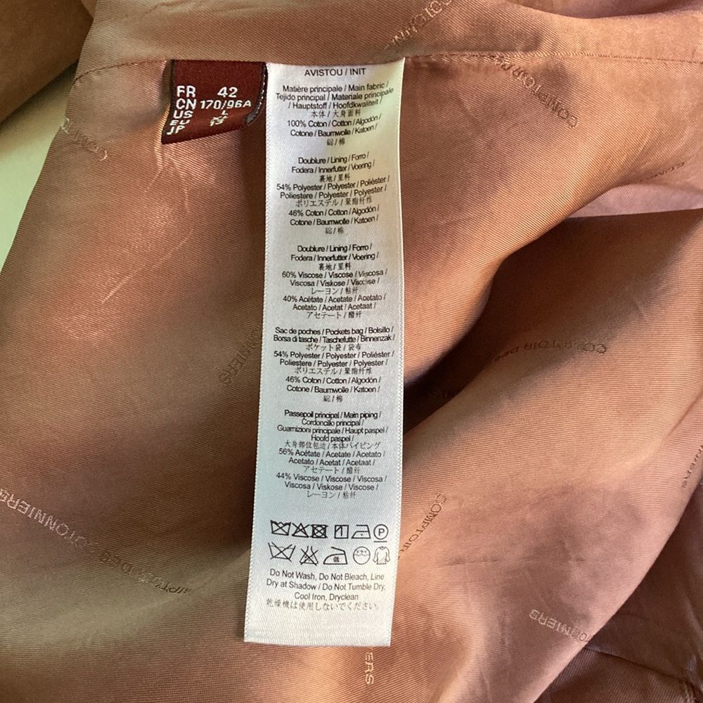 Les Copains Comptoir Des Cotonniers Womens Pale Mauve Trench Coat Size L Size L / US 10 / IT 46 - 7 Thumbnail