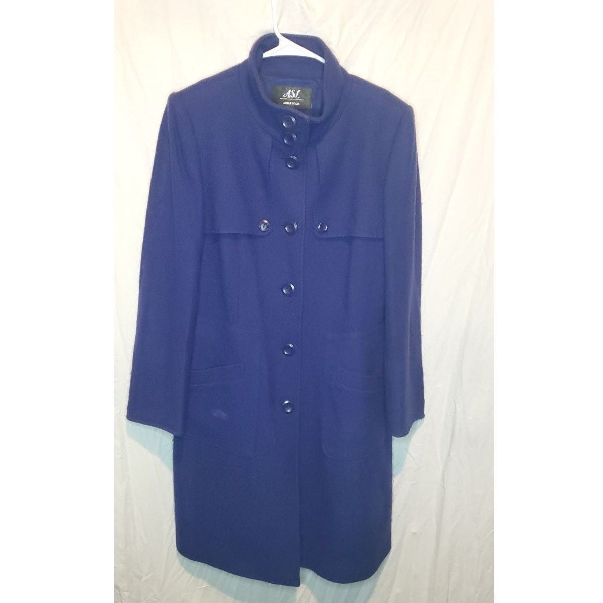 Other Arthur Levine Blue Wool Blend Button Up Coat Size 10 Size L / US 10 / IT 46 - 1 Thumbnail