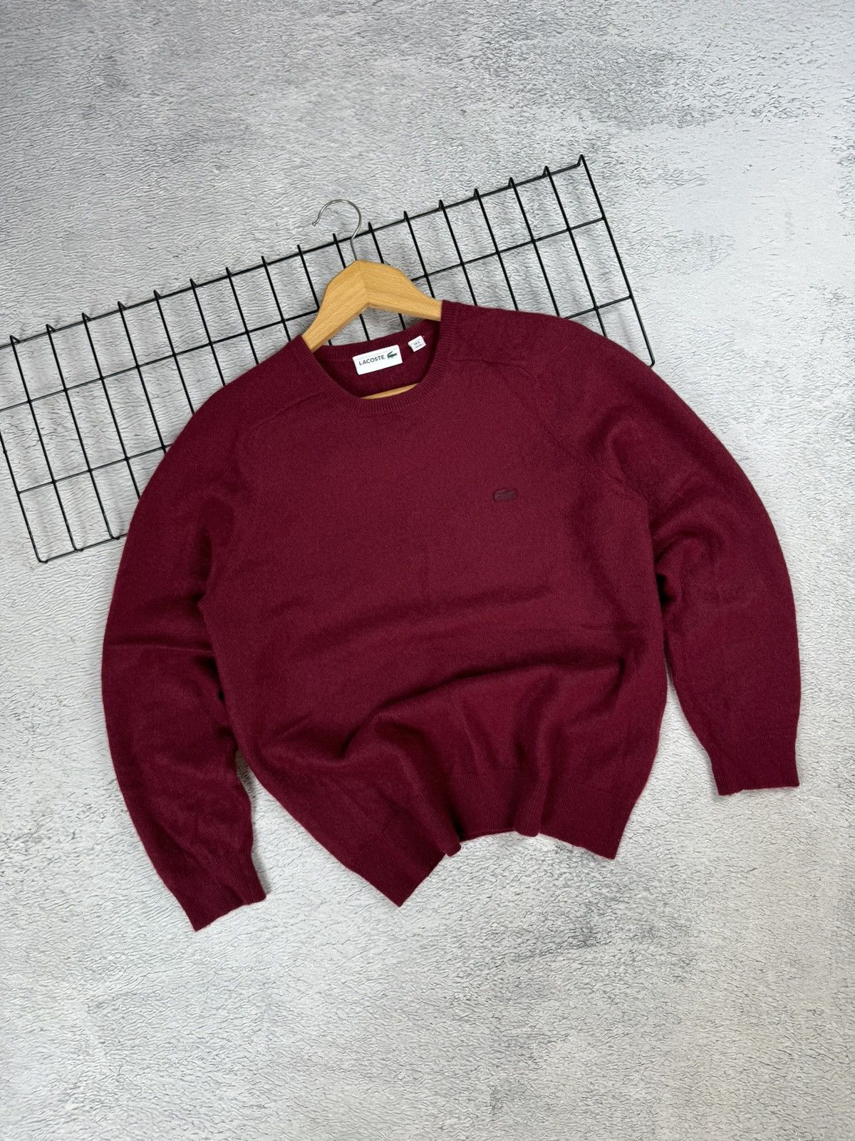 Lacoste × Vintage Lacoste Sweater Mens Red Size S(6) 100% Cashmere Knit Crew N Size US S / EU 44-46 / 1 - 1 Thumbnail