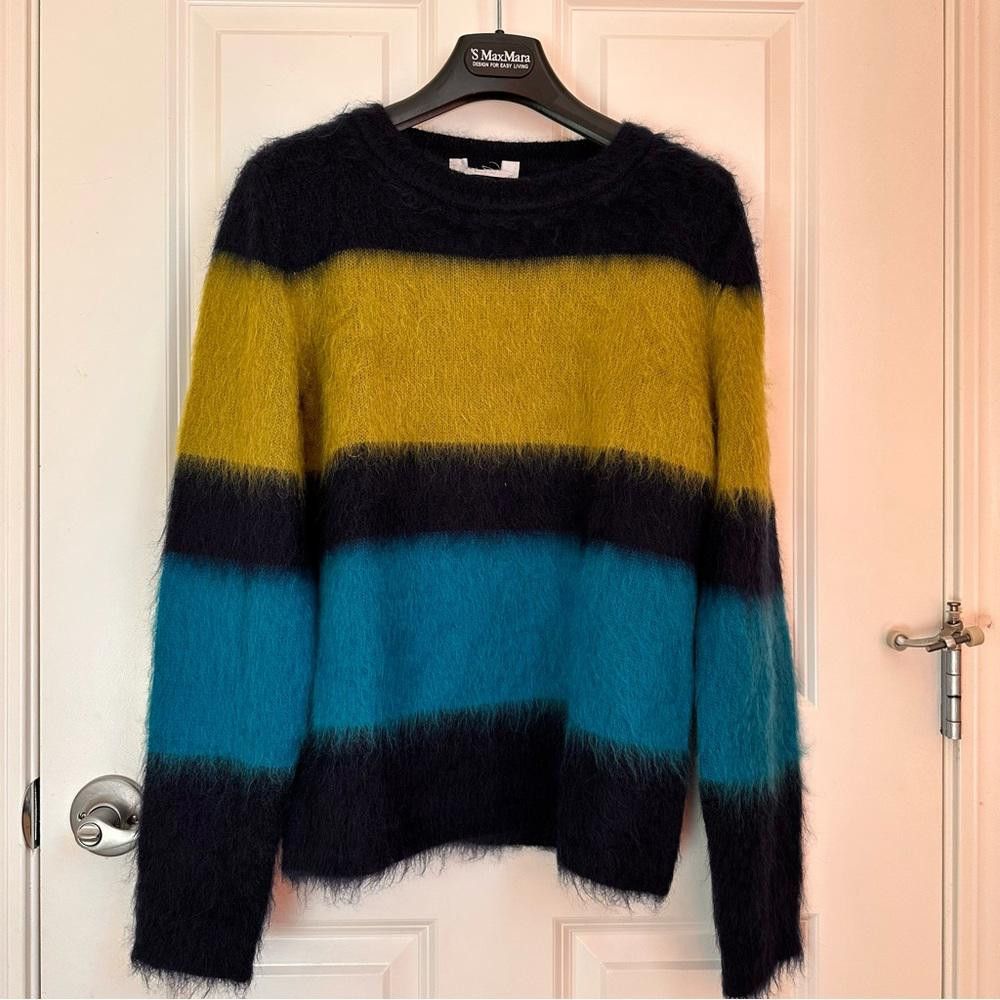 Designer Made In Italy Max Mara Label-cut Mohair Stripped Sweater M Size M / US 6-8 / IT 42-44 - 1 Thumbnail