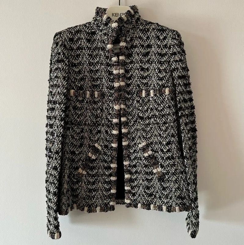 Chanel Chanel Gray Wool Ladies Jacket 0089 Size S / US 4 / IT 40 - 1 Thumbnail
