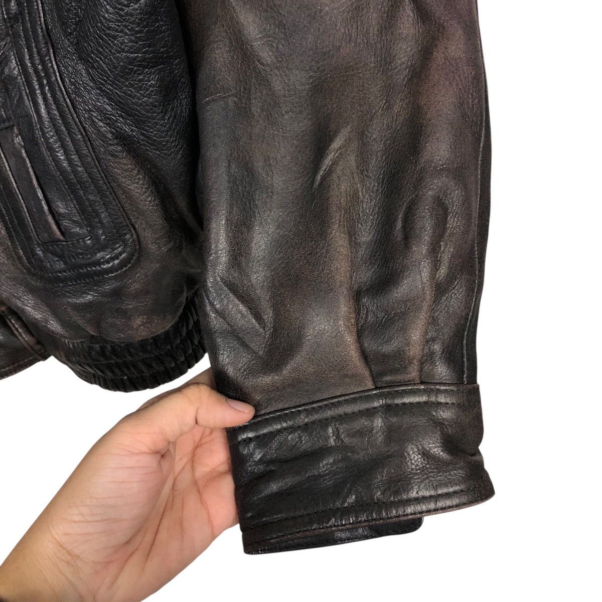 Vintage 📌Vintage Biker Leather Jacket Vivalini Aero Leather Design Size US L / EU 52-54 / 3 - 16 Thumbnail