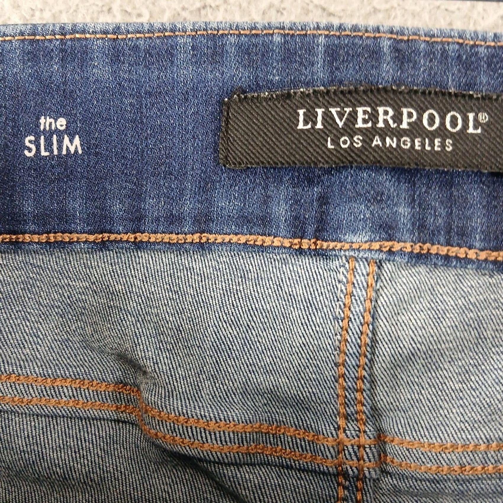 Vintage VINTAGE Liverpool The Slim Pull-On Jeans Medium Wash Whiskered Petite 4/27 EUC Size 27" / US 4 / IT 40 - 4 Thumbnail