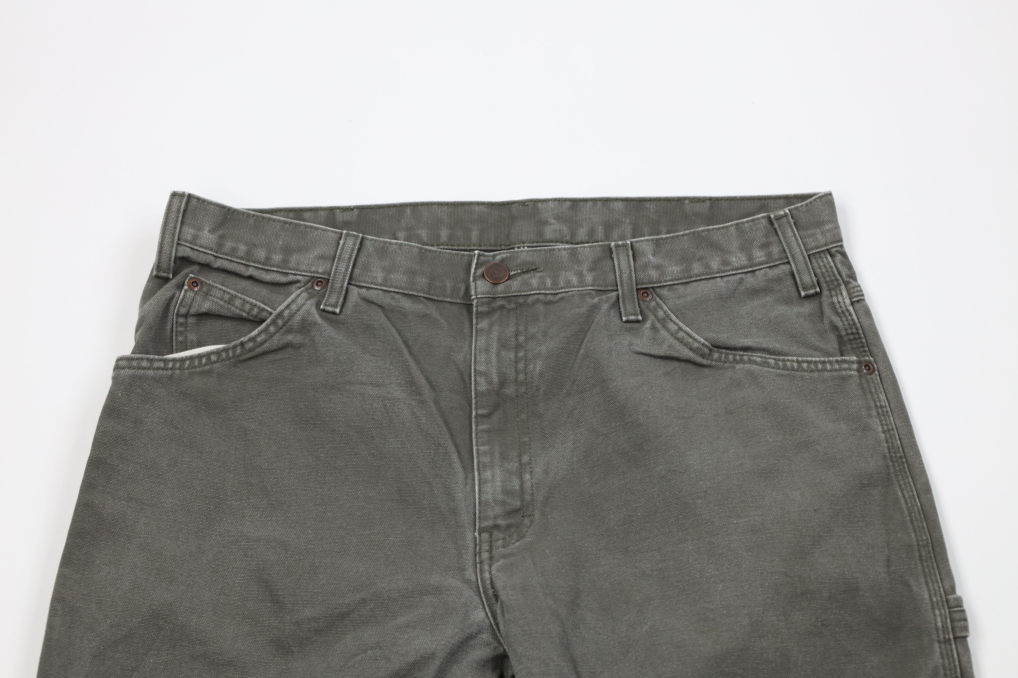 Dickies Vintage Y2K Dickies Canvas Wide Leg Dungaree Pants Green Size US 36 / EU 52 - 2 Thumbnail
