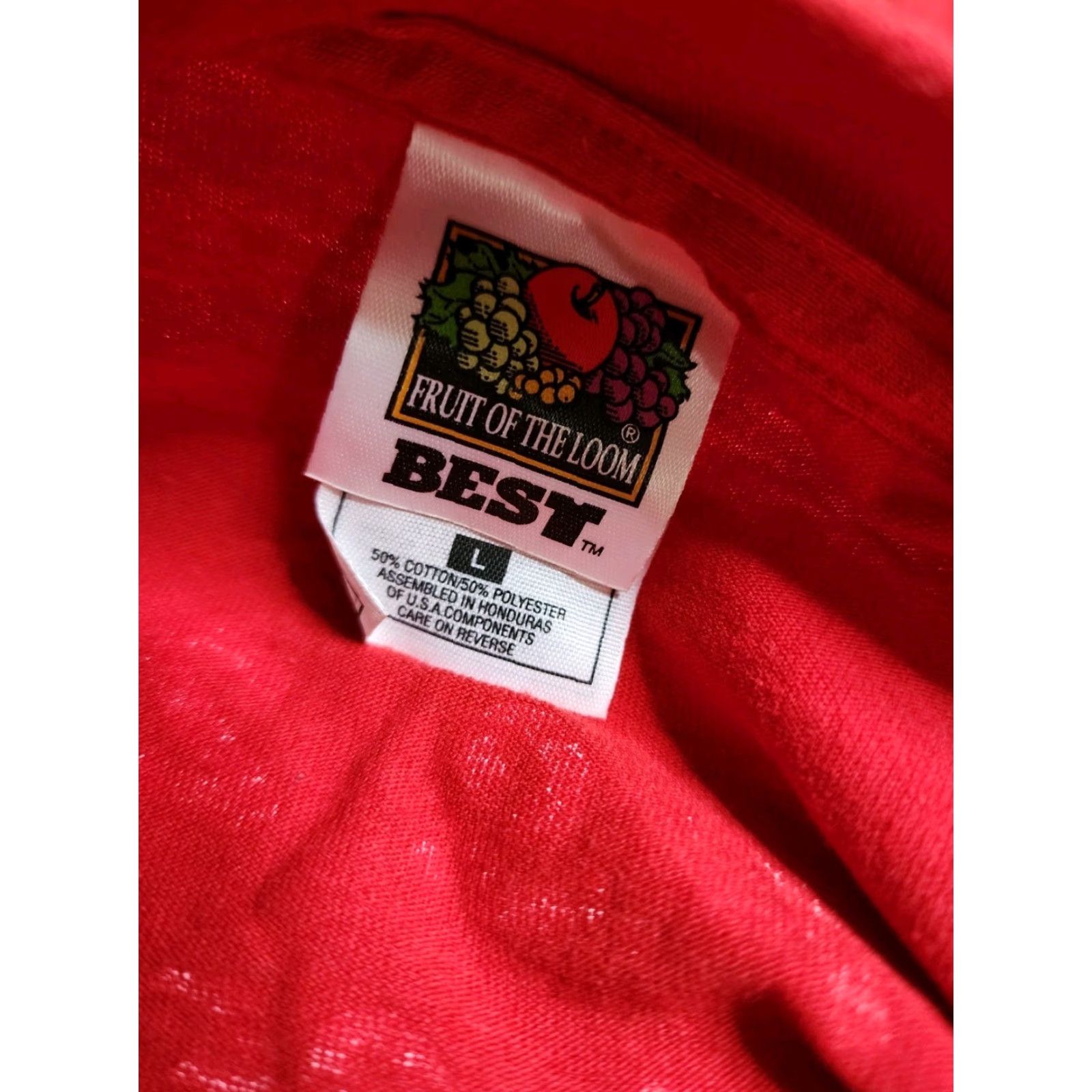 Fruit Of The Loom VINTAGE Fruit of the Loom Mens T-Shirt L Crew Neck Short Sleeve Red 90s School Class Of 99 Logo Graphic All Seasons Size US L / EU 52-54 / 3 - 5 Thumbnail