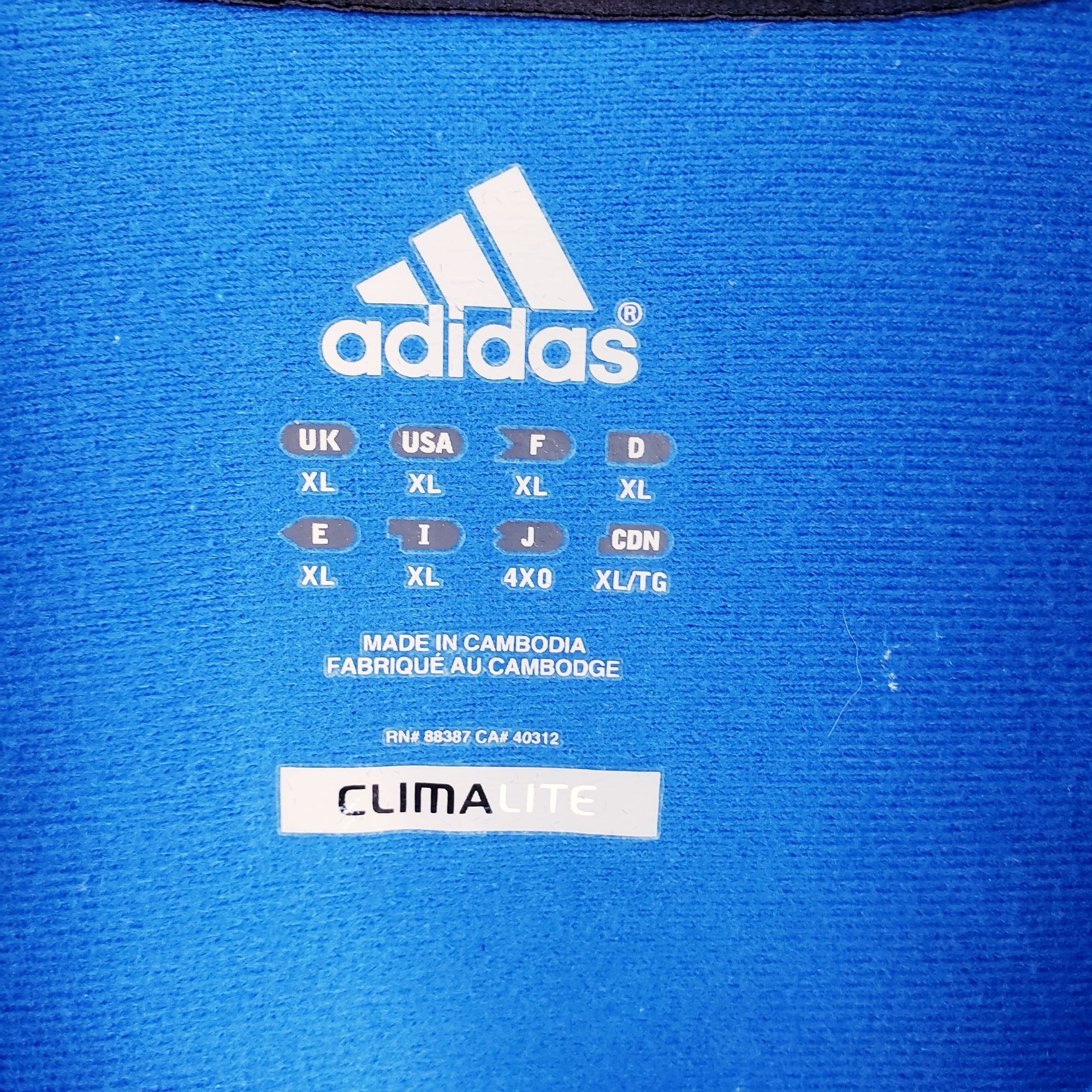 Adidas Adidas Blue Full-Zip Climalite Track Jacket With Striped Size US XL / EU 56 / 4 - 9 Thumbnail