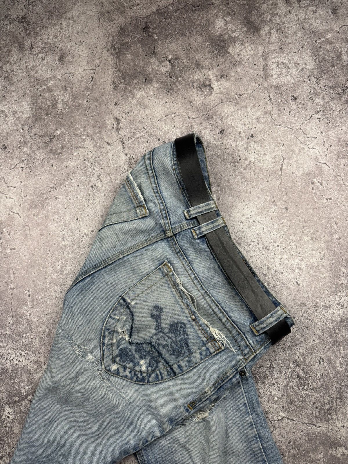 Diesel 🔥Vintage Diesel Punk Rock Gothic Skinny Leather Y2K Belt Size 30 - 4 Thumbnail