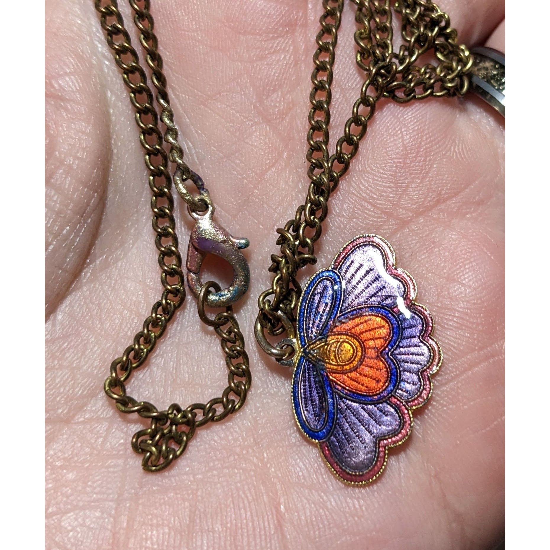 Other Purple Cloissone Moth Necklace Size ONE SIZE - 10 Thumbnail