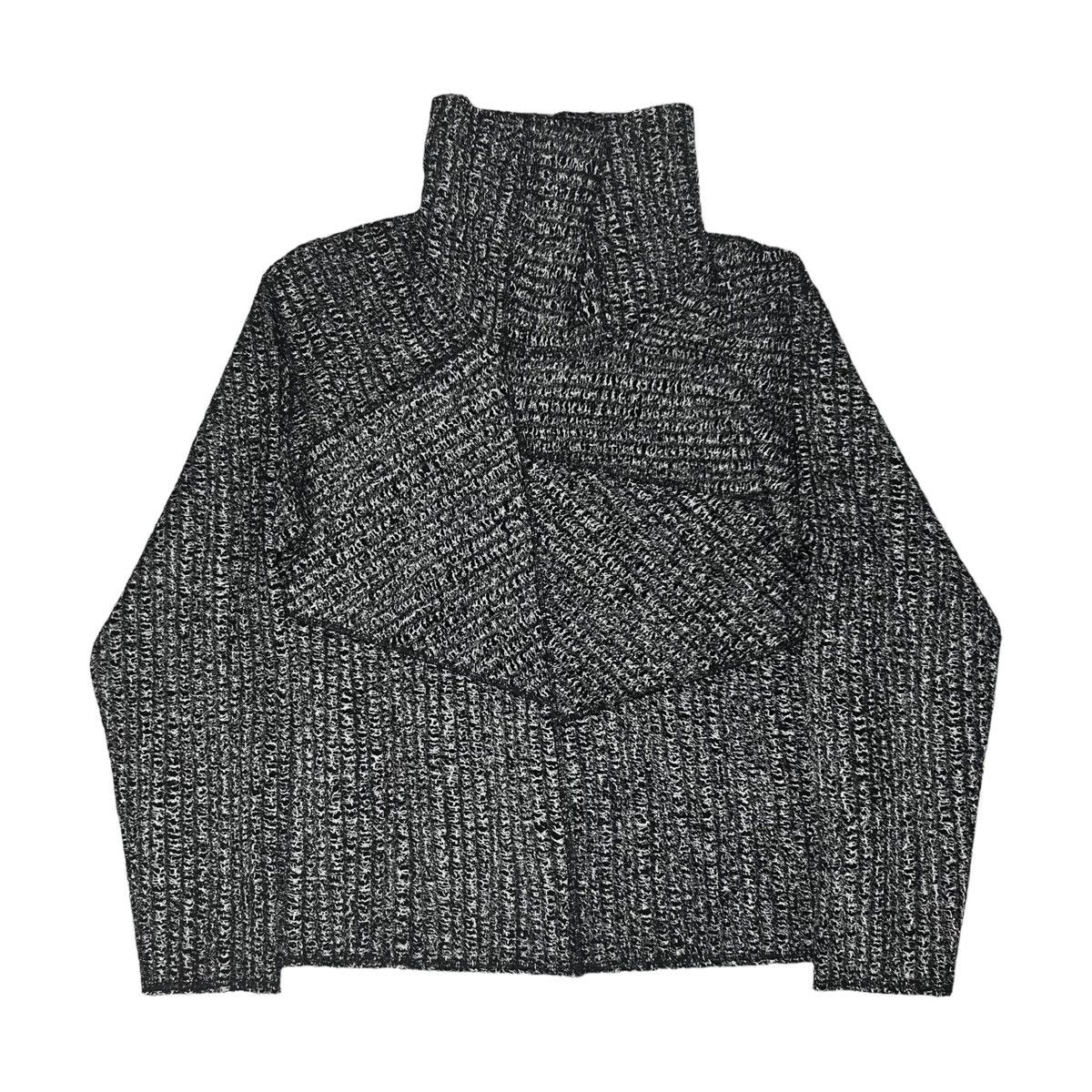 image of Dirk Bikkembergs Interlock Mock Neck Wool Sweater - Aw17 in Grey, Men's (Size Medium)