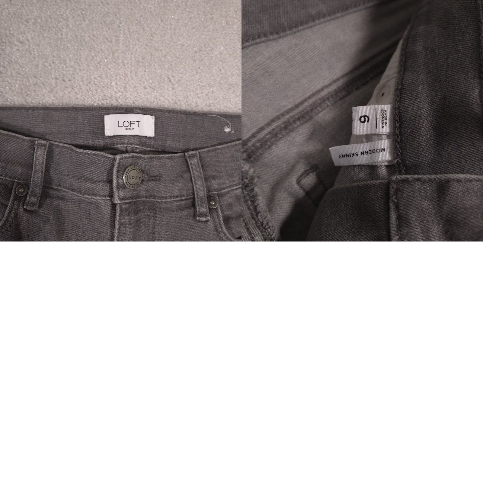 Loft Ann Taylor LOFT Jeans Womens size 6 Gray Modern Skinny Crop Denim Raw Hem Size 28" / US 6 / IT 42 - 9 Thumbnail