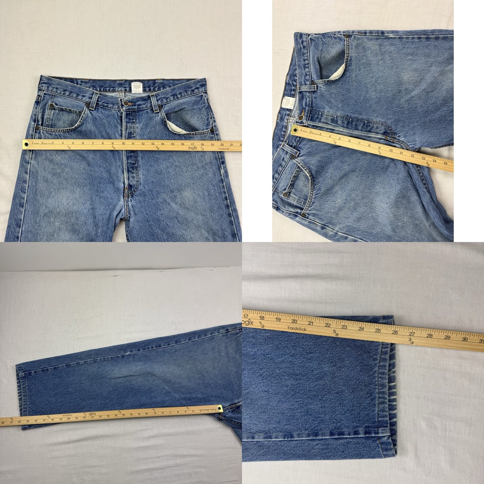 Vintage VINTAGE Brittania Jeans 90s Adult 34x26 Button Fly Straight Leg Regular Fit Mens Size US 34 / EU 50 - 8 Thumbnail