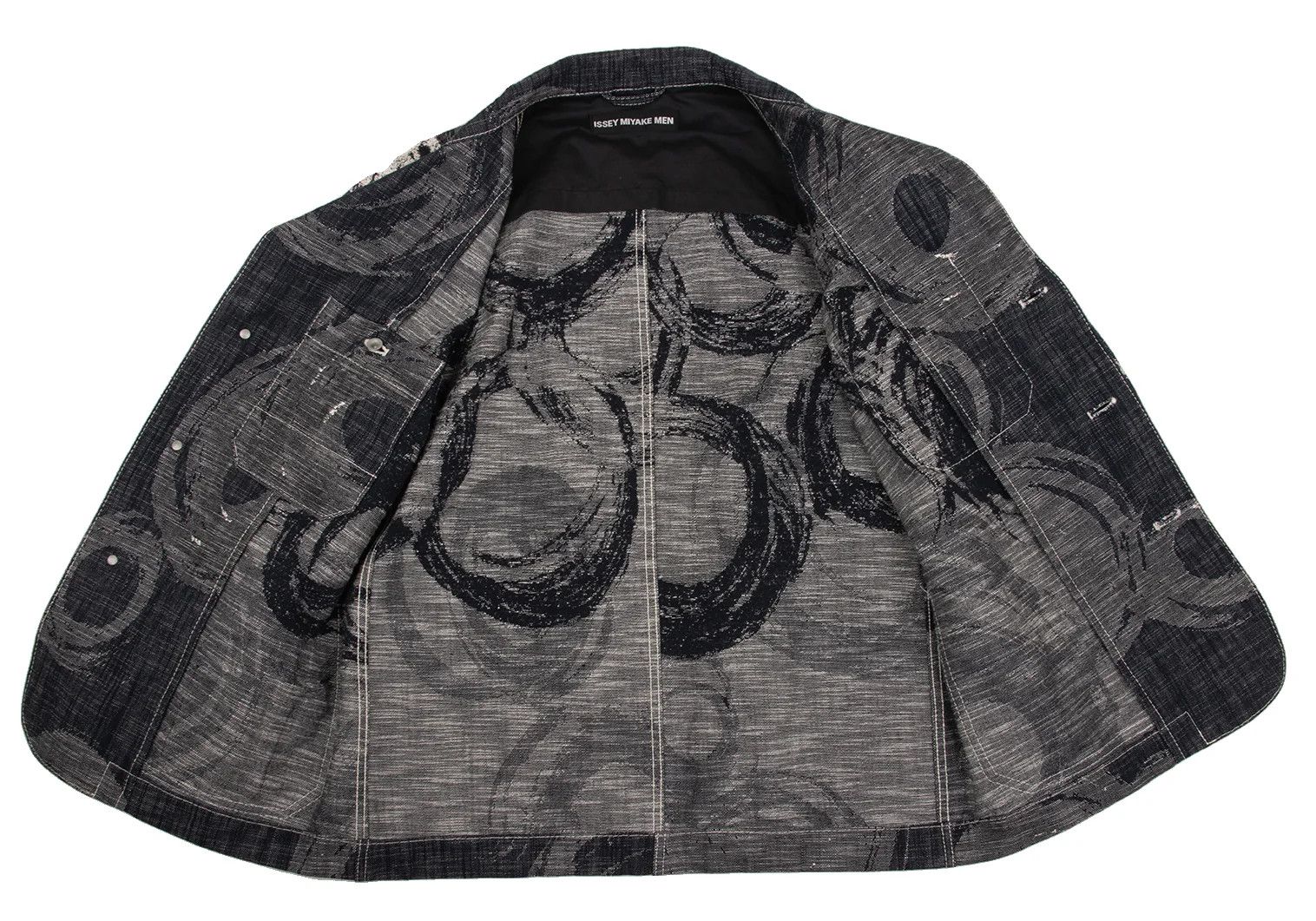 Issey Miyake Cotton Graphic Jacquard Patch Pocket Denim Jacket Indigo Off Size US M / EU 48-50 / 2 - 12 Thumbnail