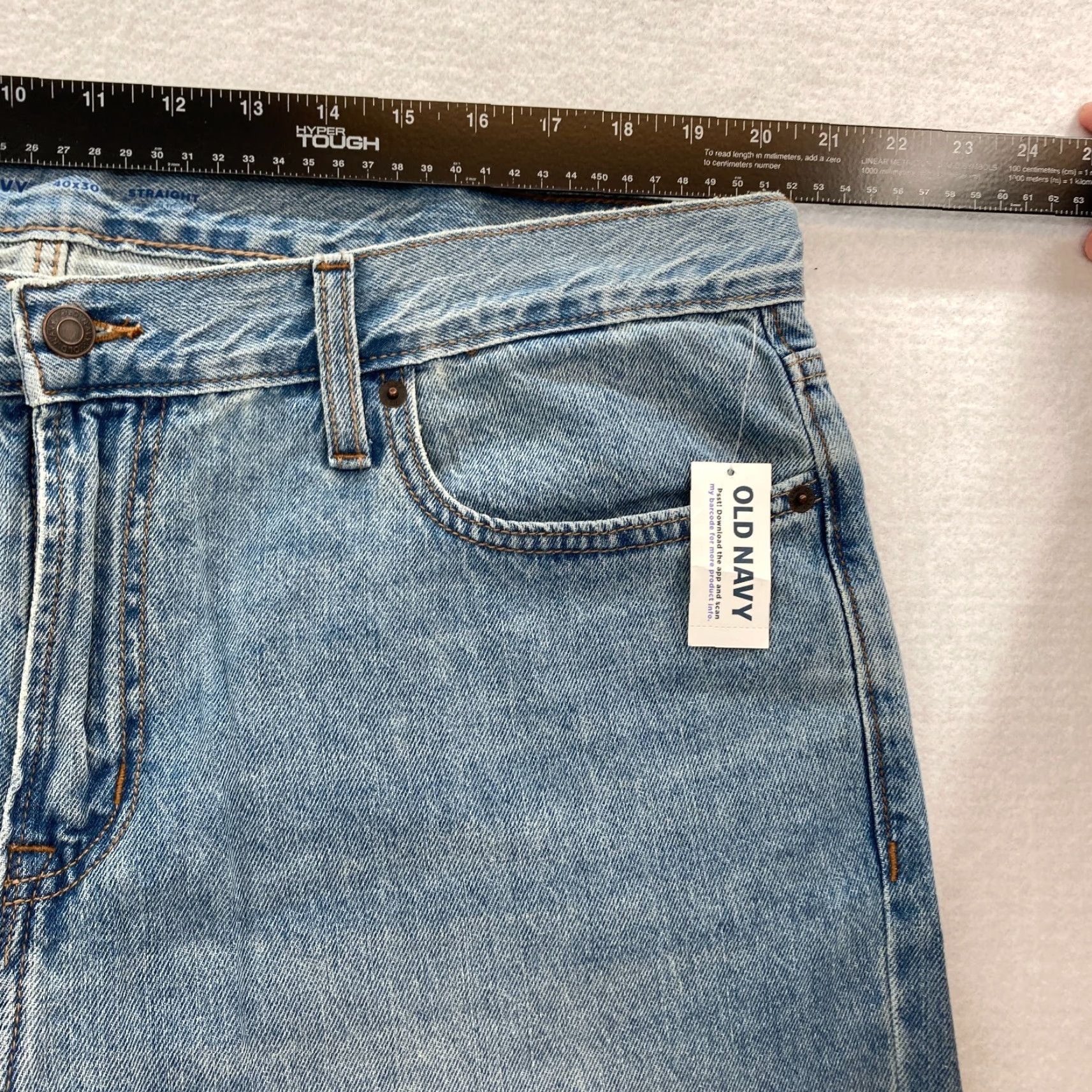Old Navy Old Navy Jeans Mens 40x30 Relaxed Straight Leg Light Blue Denim Jeans Size US 40 / EU 56 - 7 Thumbnail