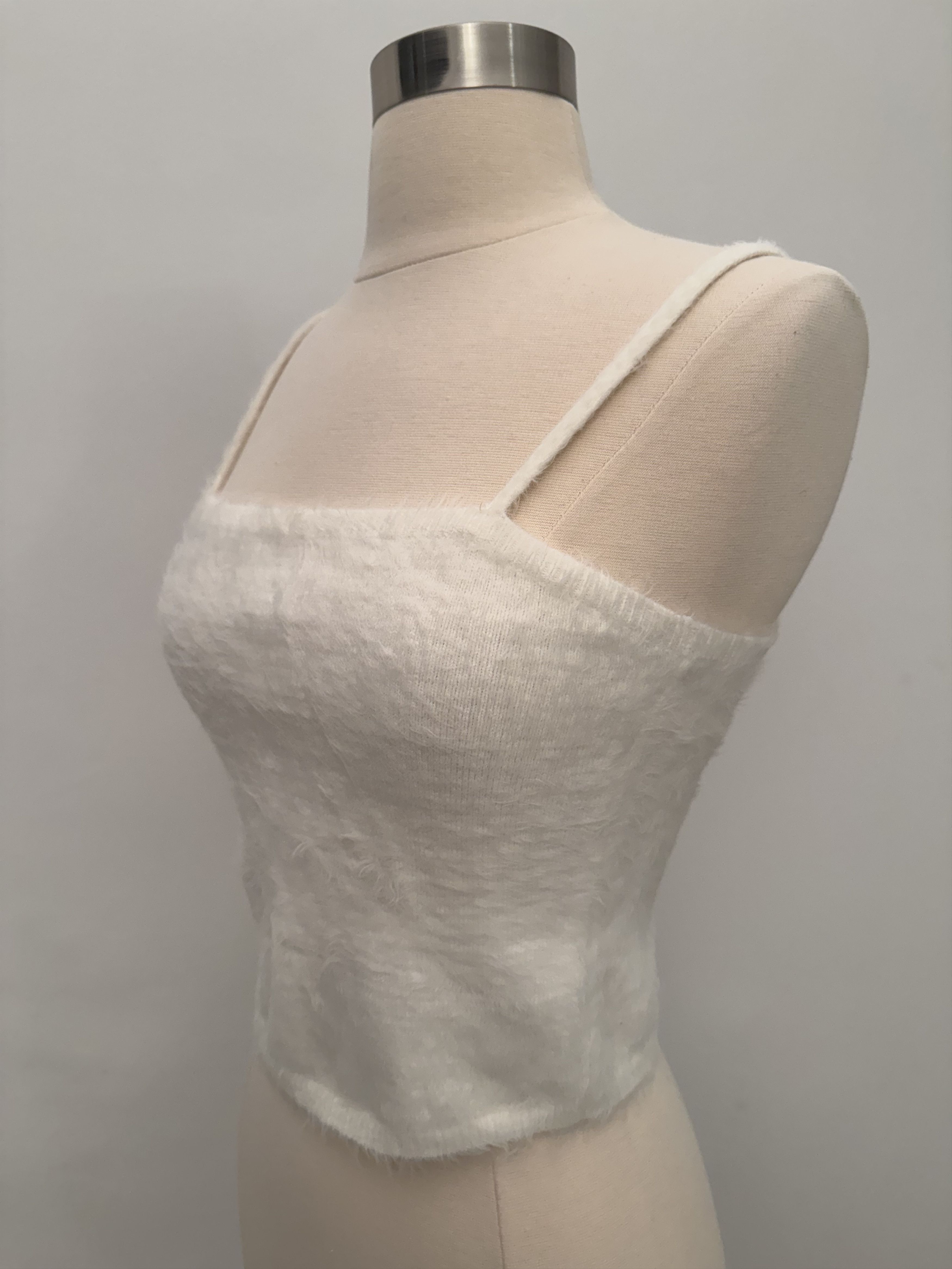 Alice + Olivia Alice + Olivia Soft White Luetta Crop Top Sweater Size S / US 4 / IT 40 - 3 Thumbnail
