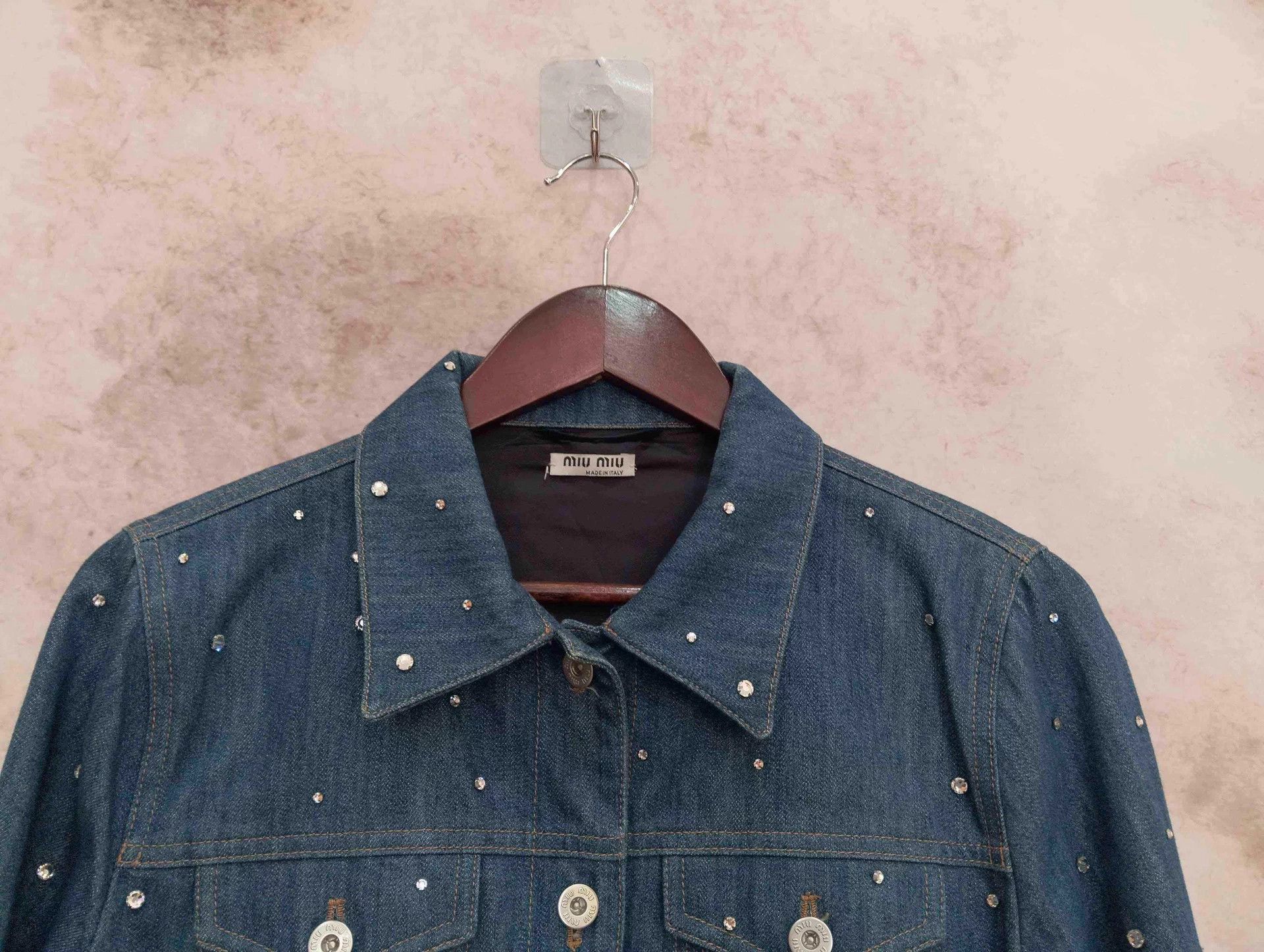 Miu Miu MIU MIU Rhinestone Denim Jacket 40 95 New Size S / US 4 / IT 40 - 7 Thumbnail