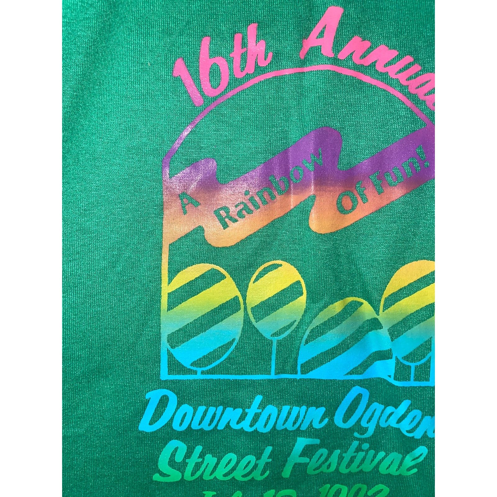 Jerzees Vintage Oglen Street Festival Shirt Rainbow Tee 90s VTG M Size US M / EU 48-50 / 2 - 3 Thumbnail