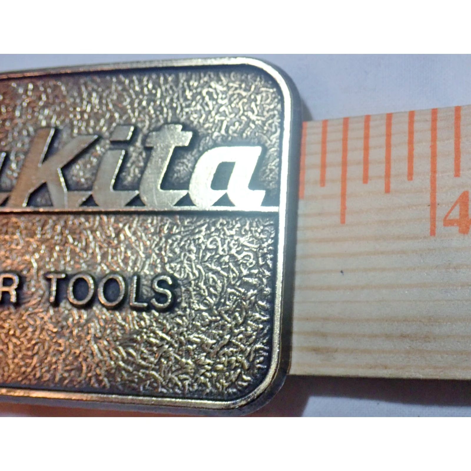 Vintage VINTAGE USA Made RARE 80s Makita Power Tool Belt Buckle Advertisement Bronze Unisex Adult Belt Buckle 3 1/4" X 2 1/8" Fits up to 1 5/8" wide 1980s Size ONE SIZE - 6 Thumbnail