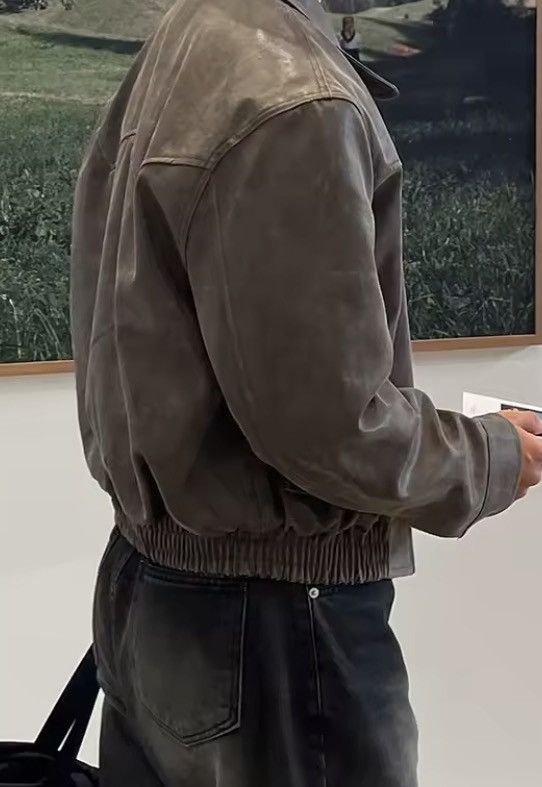 Lightweight Distressed Washed Brown Pu Leather Jacket