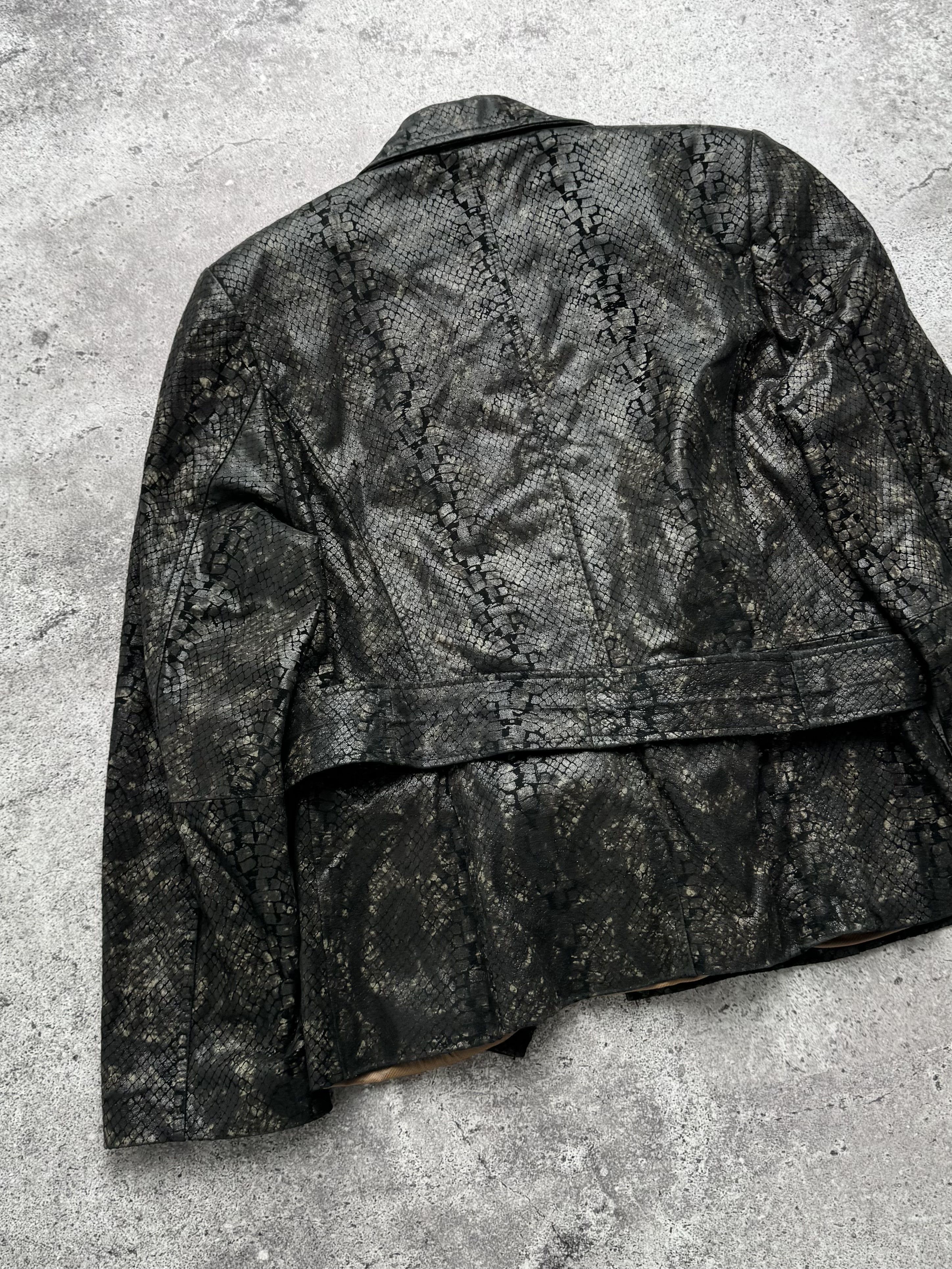 Vintage Vintage Snake Print Leather Jacket C5(V401) Size L / US 10 / IT 46 - 9 Thumbnail