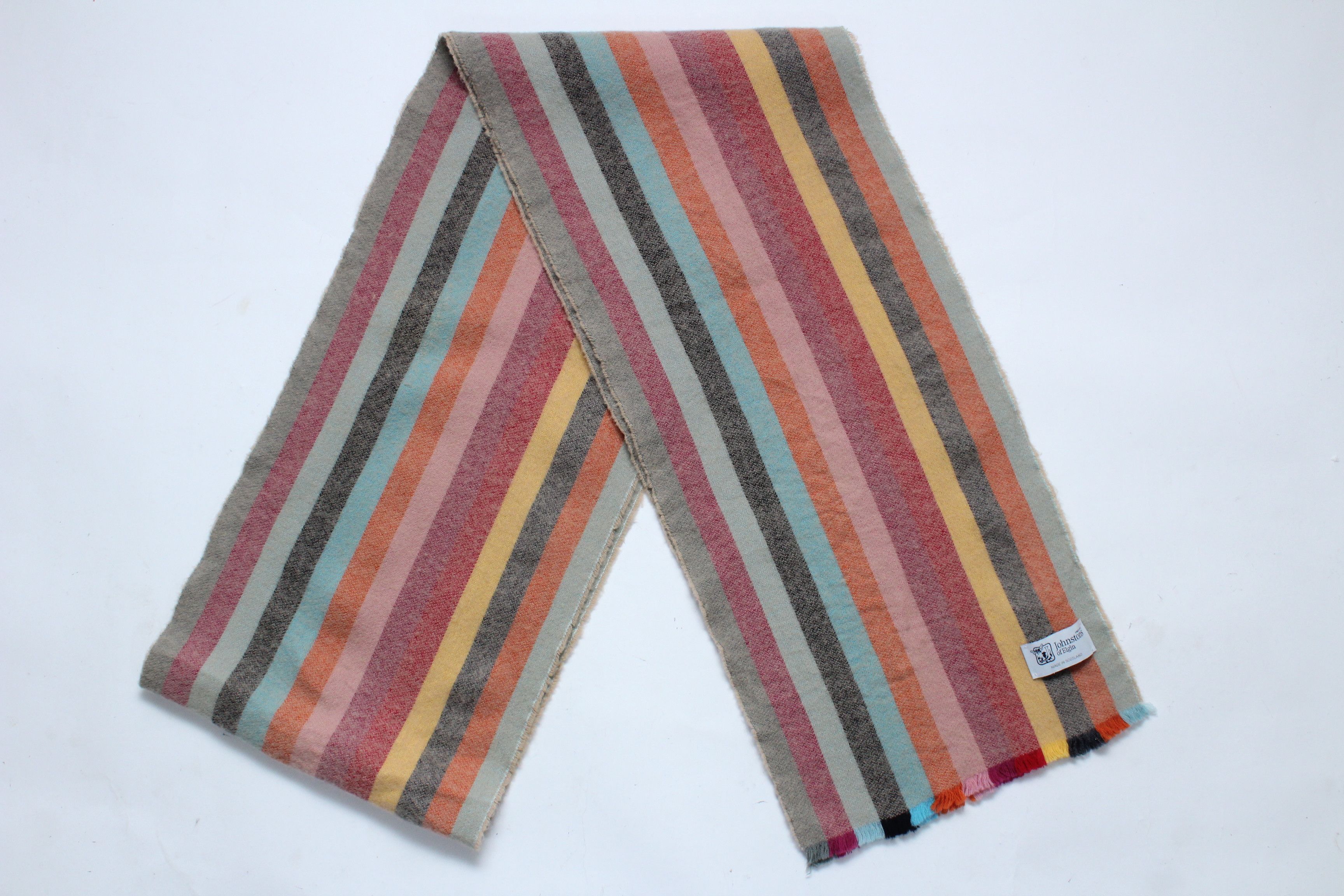 Johnstons Of Elgin Johnstons of Elgin Multi-Colored Striped Cashmere Scarf Size ONE SIZE - 7 Thumbnail