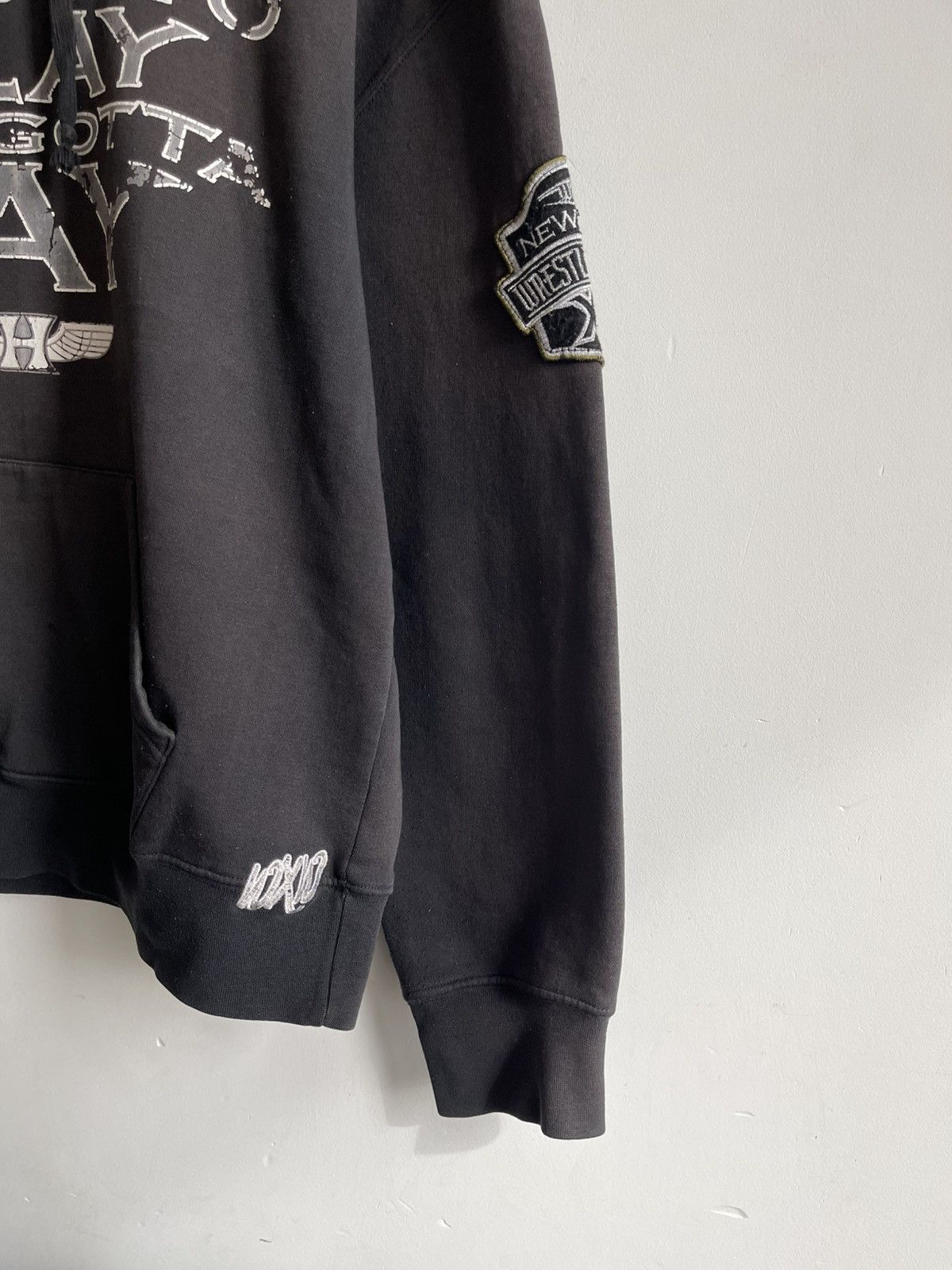 Vintage Vintage Black Sun Faded Wrestling Hoodie Size US XL / EU 56 / 4 - 4 Thumbnail