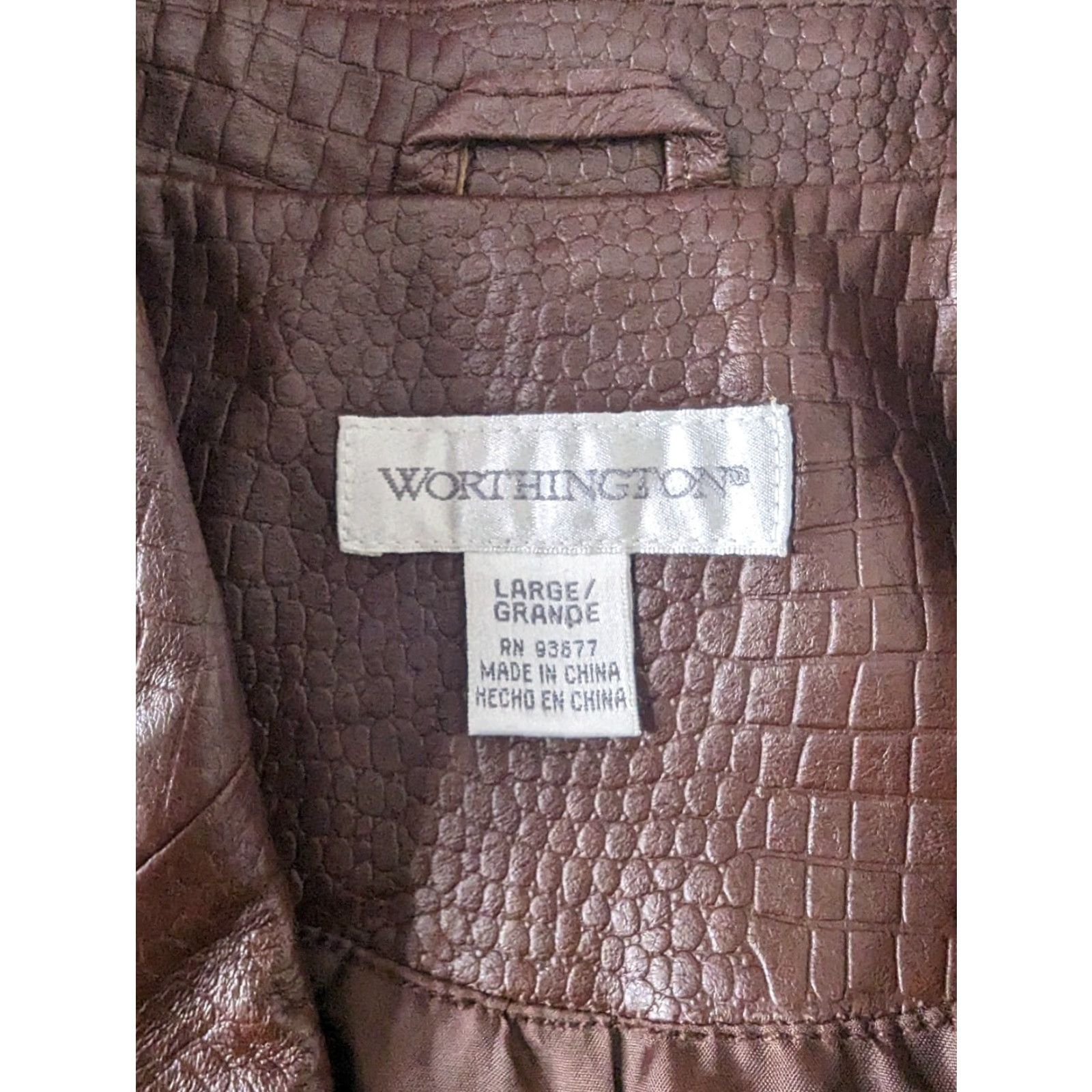 Skin VINTAGE Leather Blazer Coat Jacket Women Large Brown Snake Skin 90s Y2K Size L / US 10 / IT 46 - 4 Thumbnail