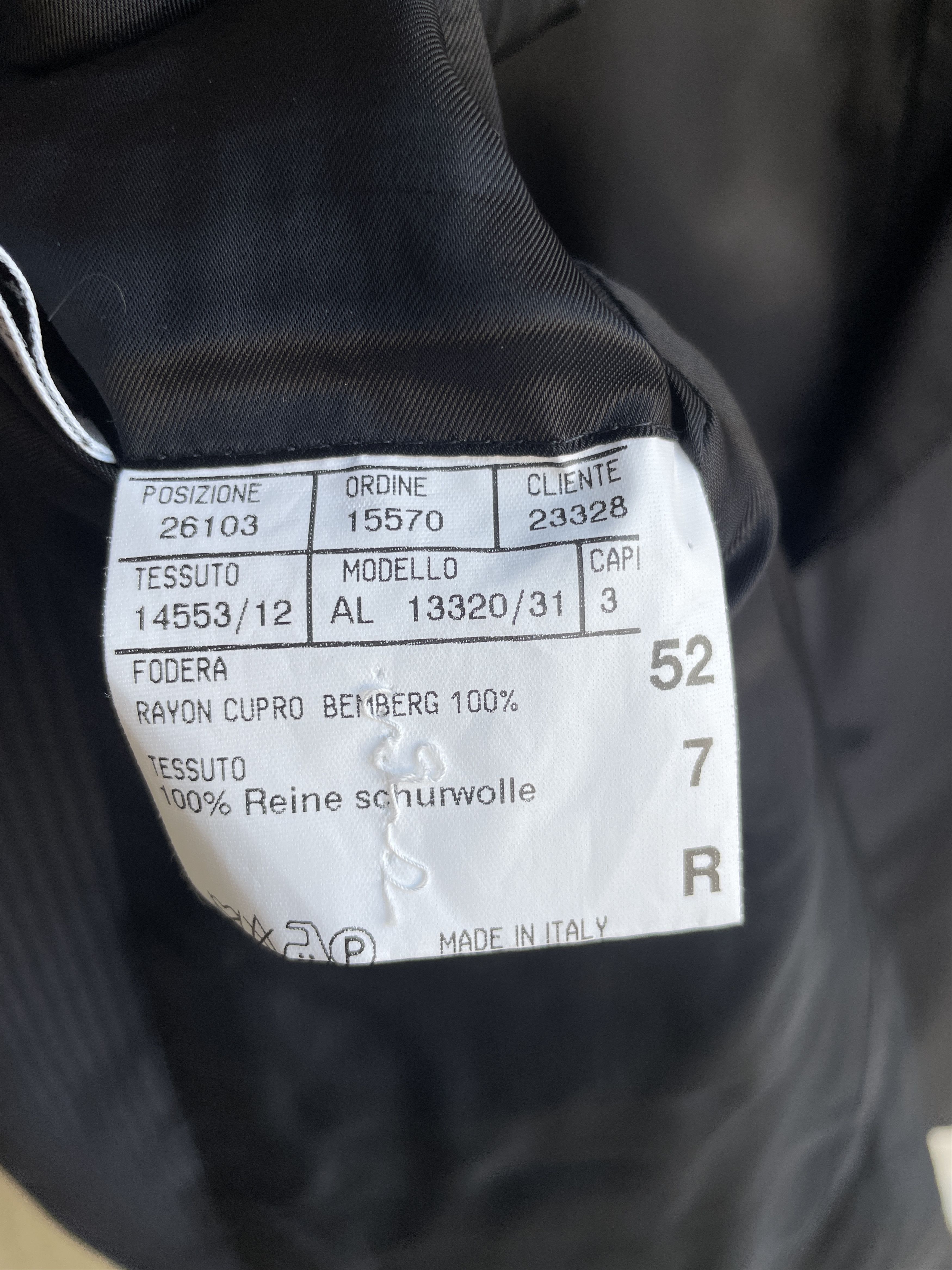 Canali Canali Striped Black/Navy Wool Suit Jacket Blazer Size 42R - 9 Thumbnail