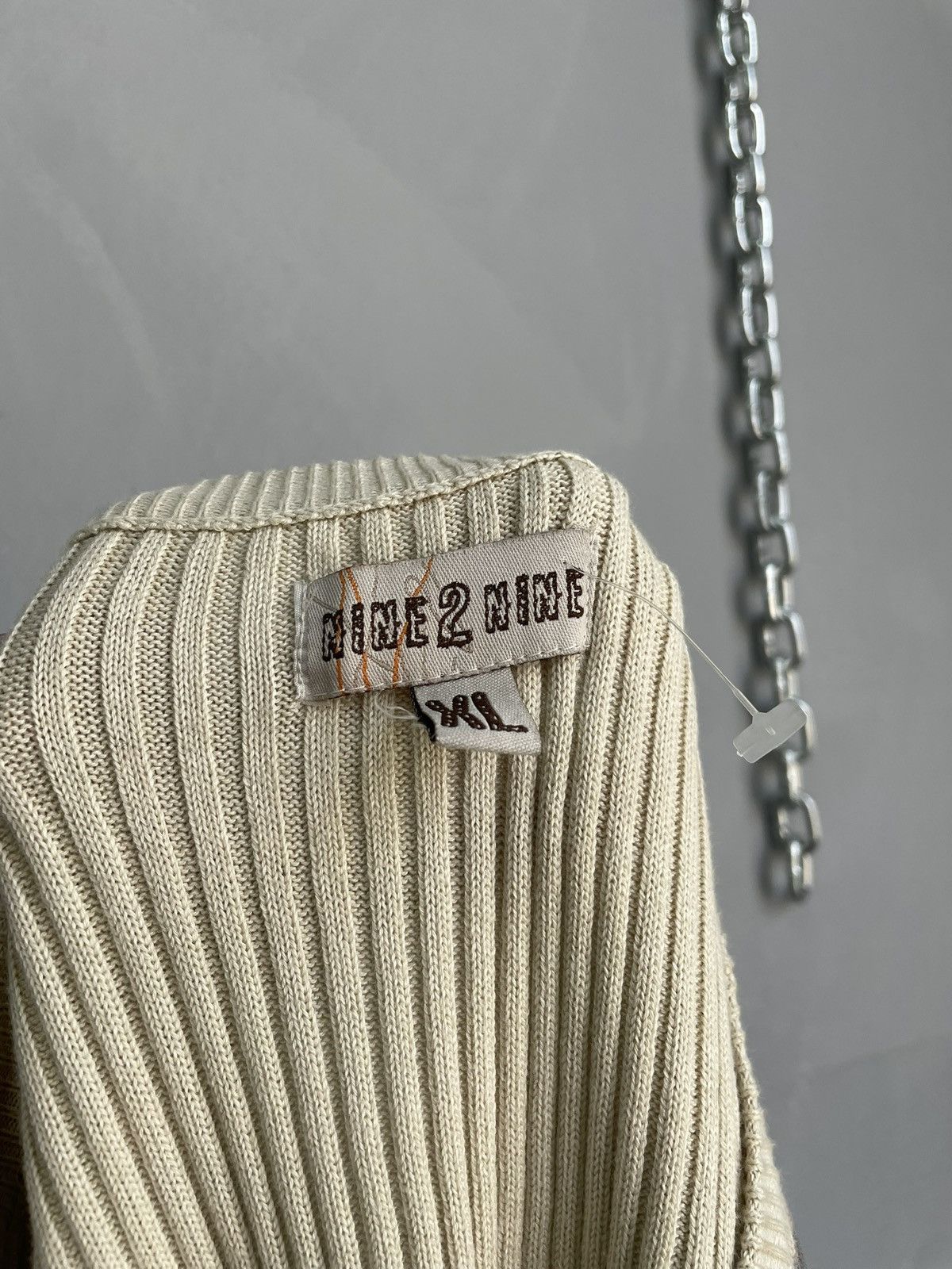 Japanese Brand Diesel style camo Beige Ribbed avant garde Sweater y2k Size US XL / EU 56 / 4 - 11 Thumbnail