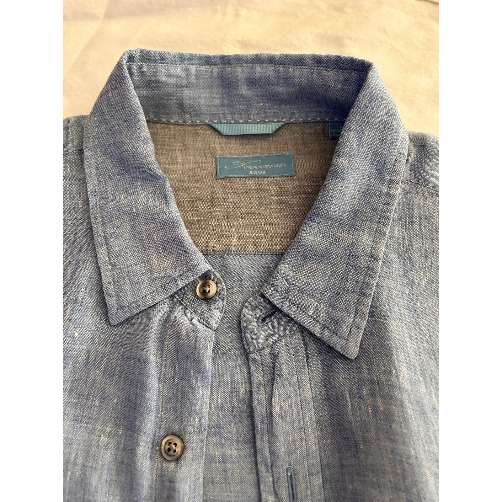 PATRICK ASSARAF Patrick Assaraf Blue linen long sleeve Shirt XL Size US XL / EU 56 / 4 - 5 Thumbnail