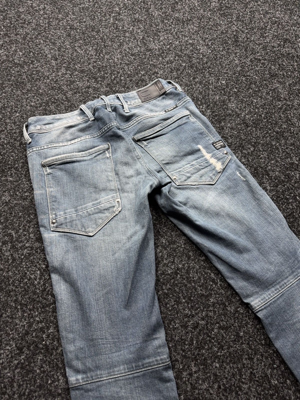 G-Star G-Star RAW Avant Garde Rock Punk 3D Distressed Biker Jeans Size 27" / US 4 / IT 40 - 16 Thumbnail