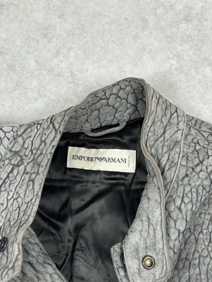 Emporio Armani AW2003 Emporio Armani Grey Cracked Effect Leather Jacket Size US M / EU 48-50 / 2 - 5 Thumbnail