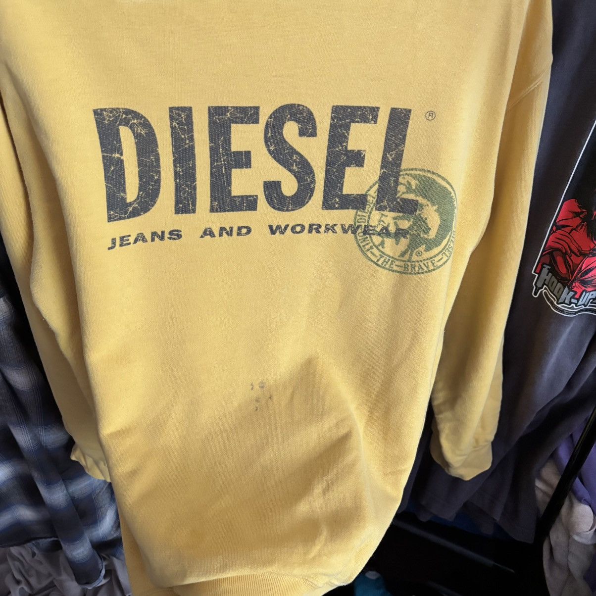 Vintage 🔥 Vintage Diesel 55 DSL Sweatshirt – Bold Yellow ERD Grunge Size US M / EU 48-50 / 2 - 9 Thumbnail